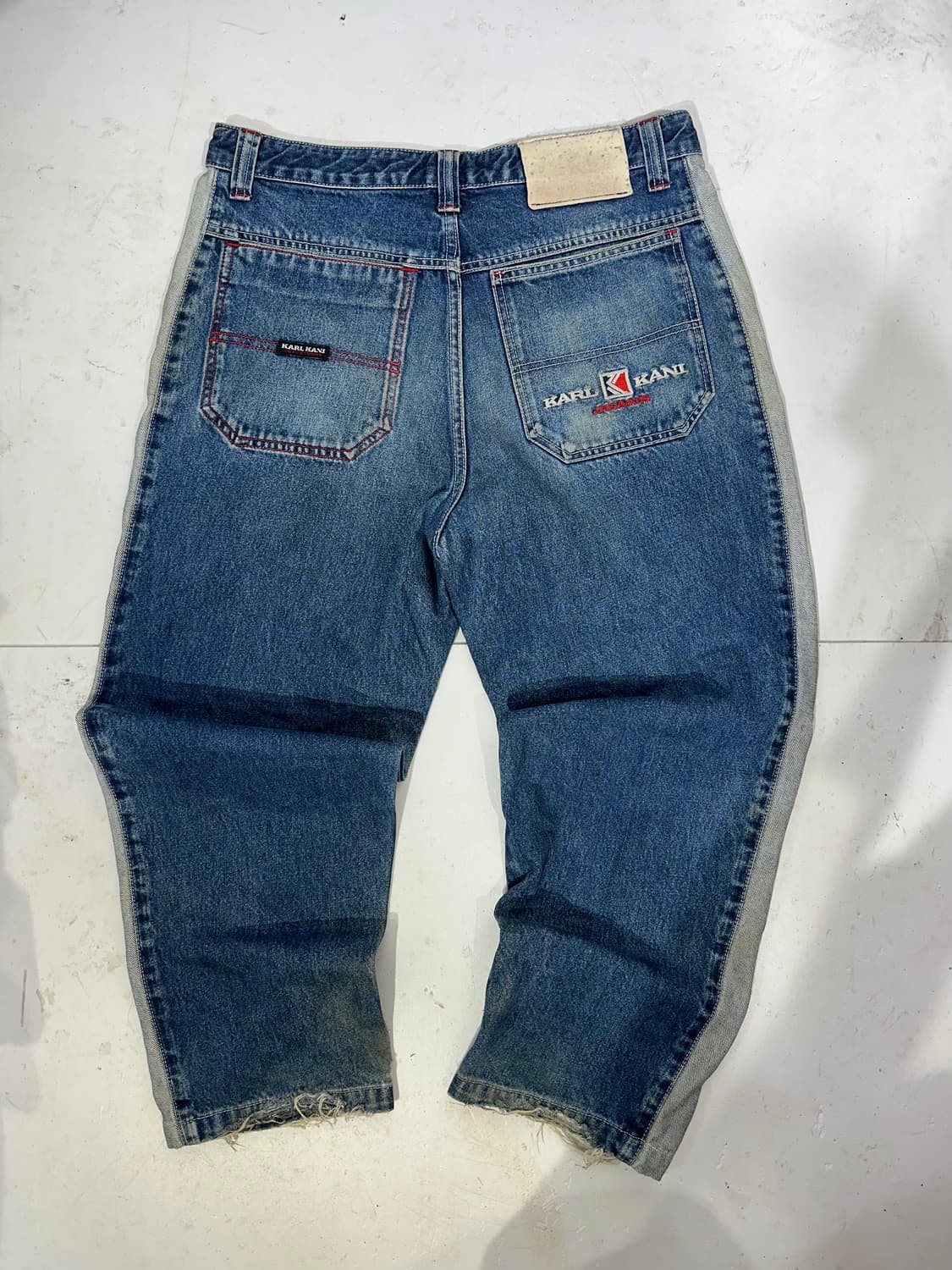칼카니 중청 힙합 사이드 라인 자수 데님 청바지 32 상품이미지5
