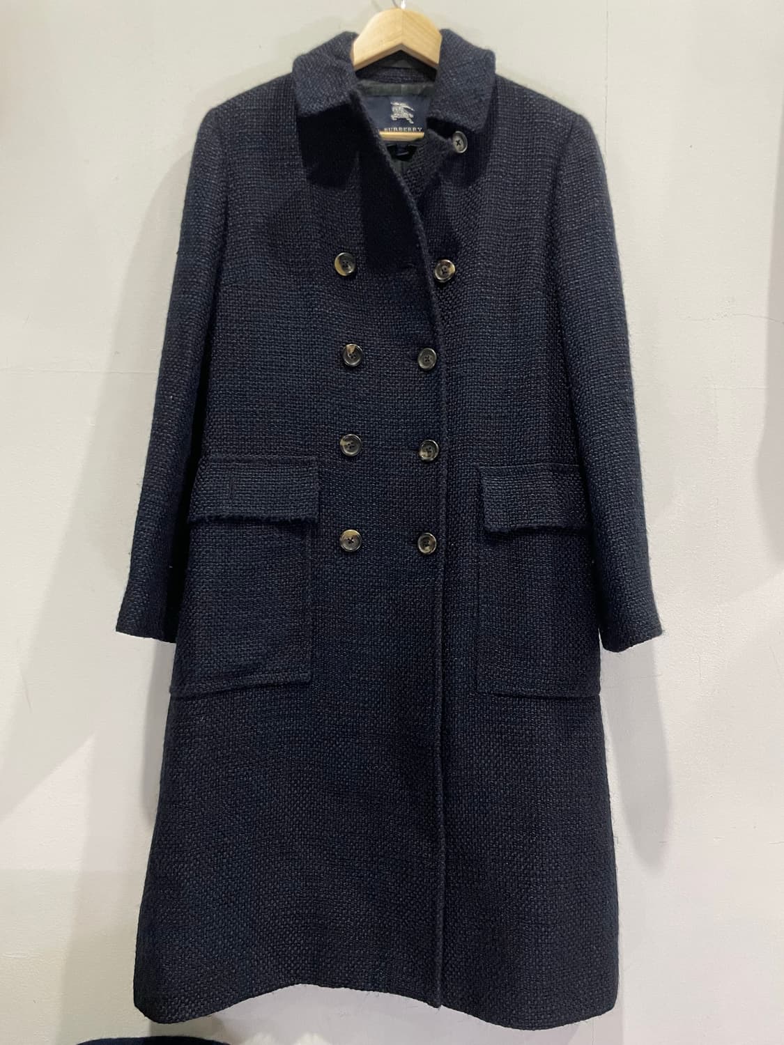 버버리 런던 네이비 트위드 더블 코트 USA 6 상품이미지1