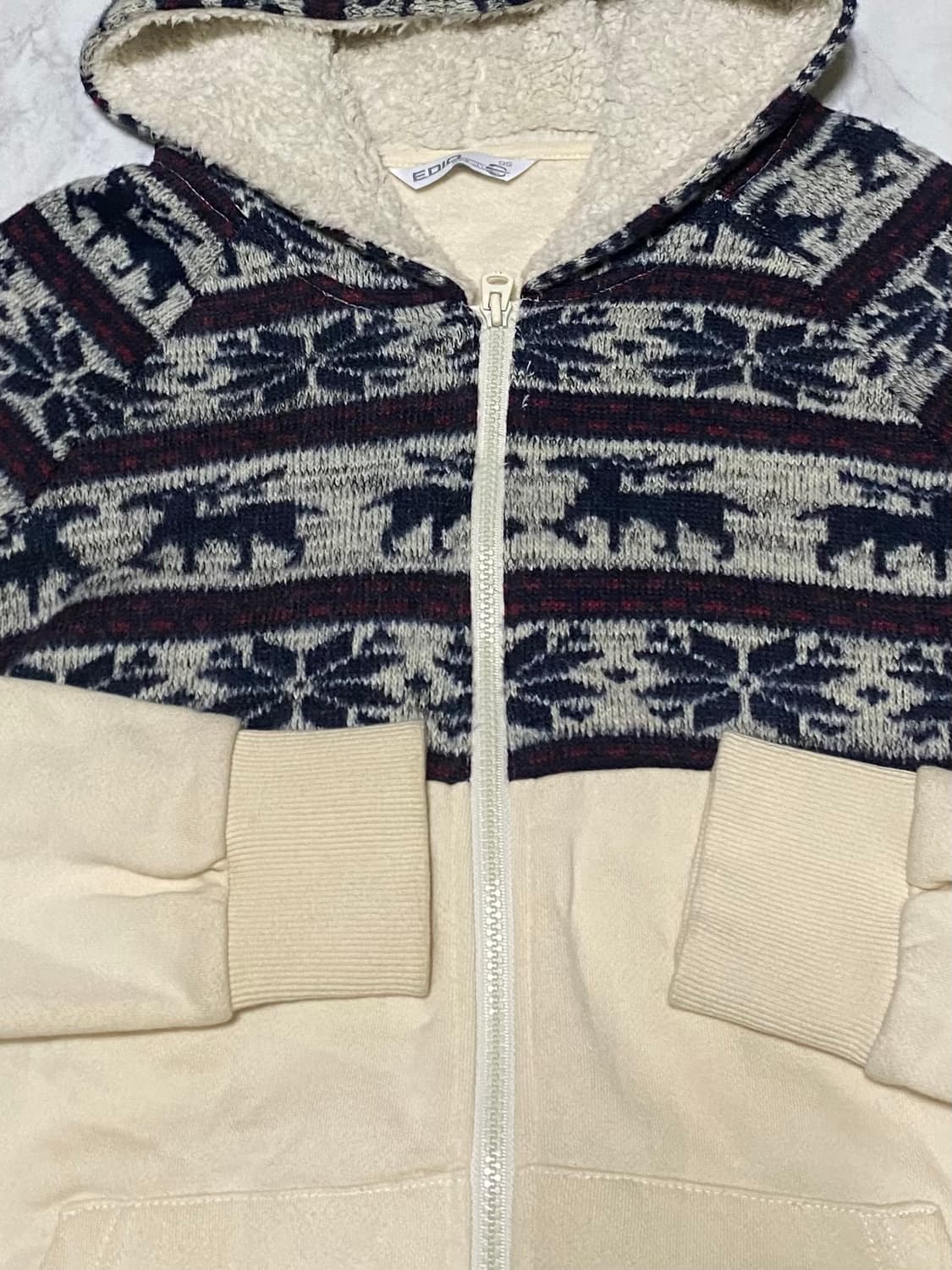 노르딕 패턴 후드집업 코위찬 스타일 95 사이즈 상품이미지4