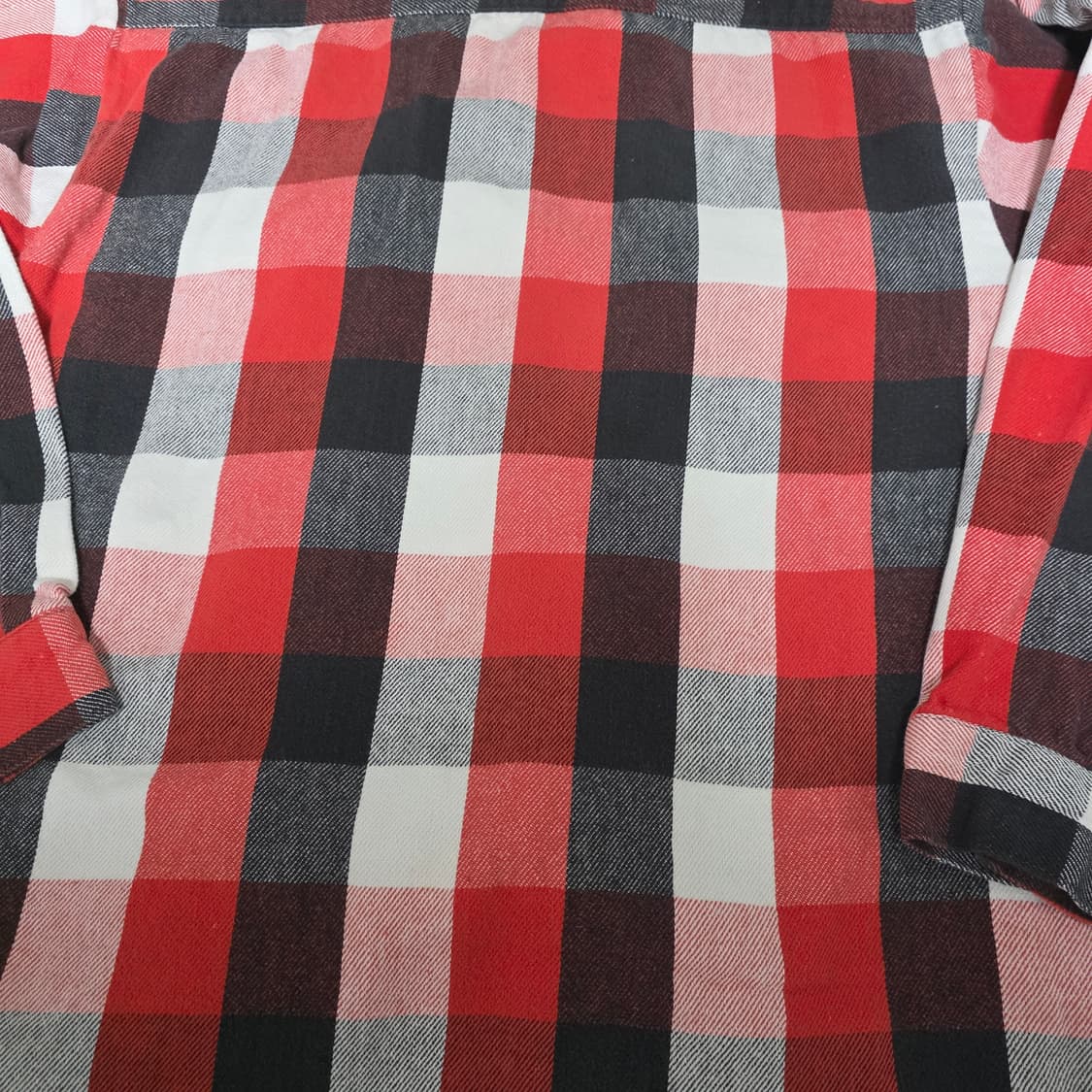 [XXL] 80s 파이브 브라더 빈티지 플란넬 체크 셔츠 레드/블랙 상품이미지5