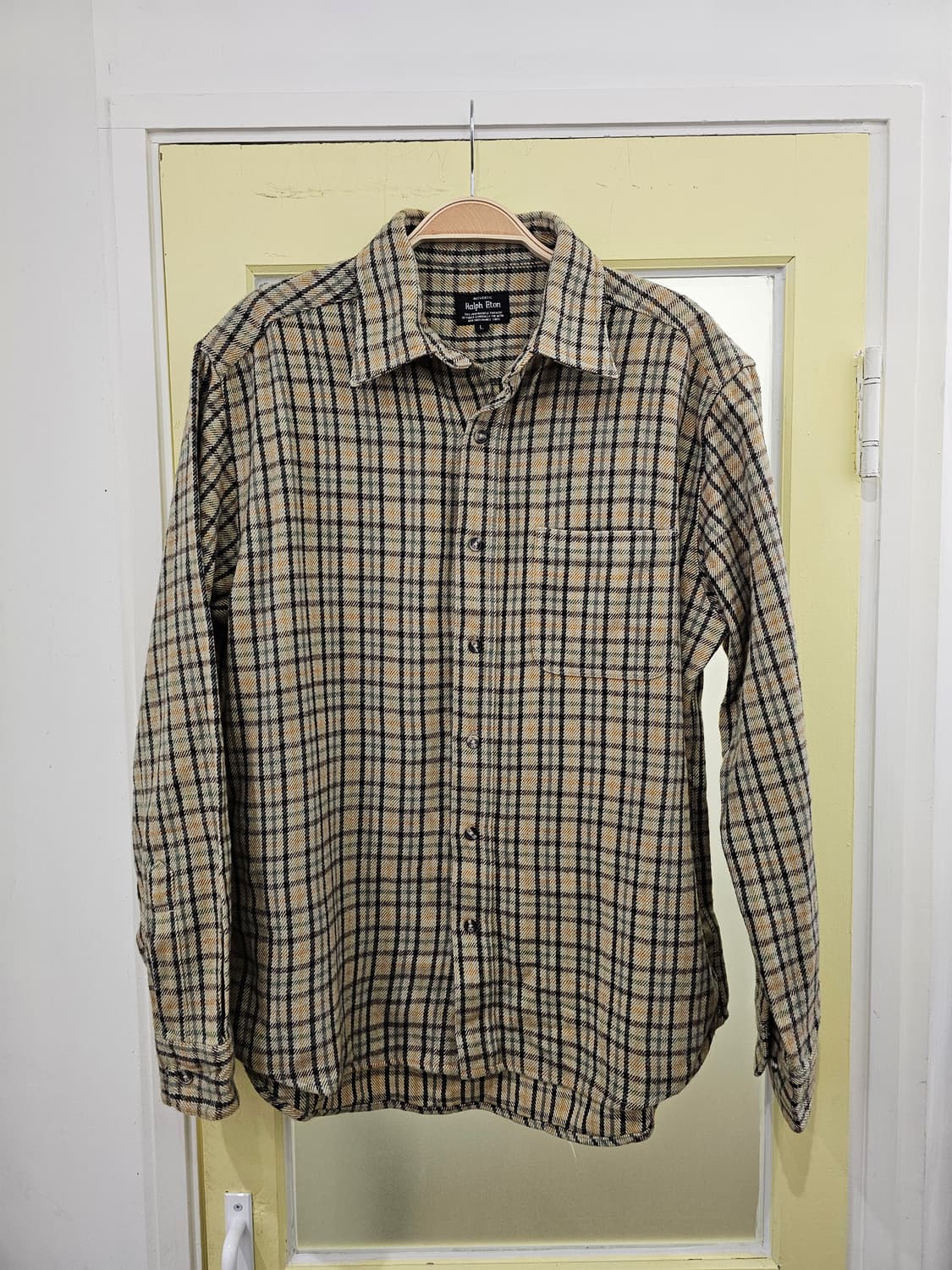 Ralph Eton 베이지 체크 플란넬 셔츠 상품이미지2