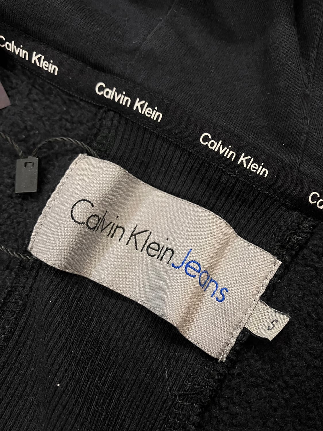 캘빈클라인 기모 후드집업 블랙 S #csz3782 상품이미지5