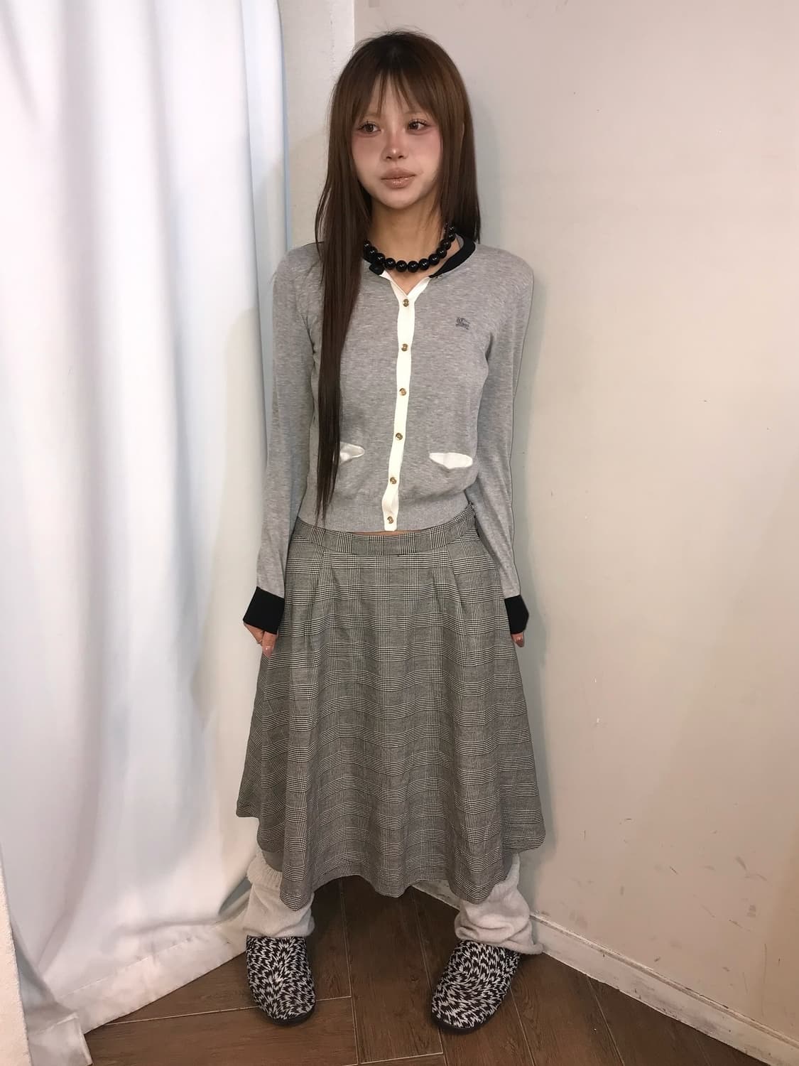 🐰버버리 배색 니트 가디건 🐰 상품이미지2