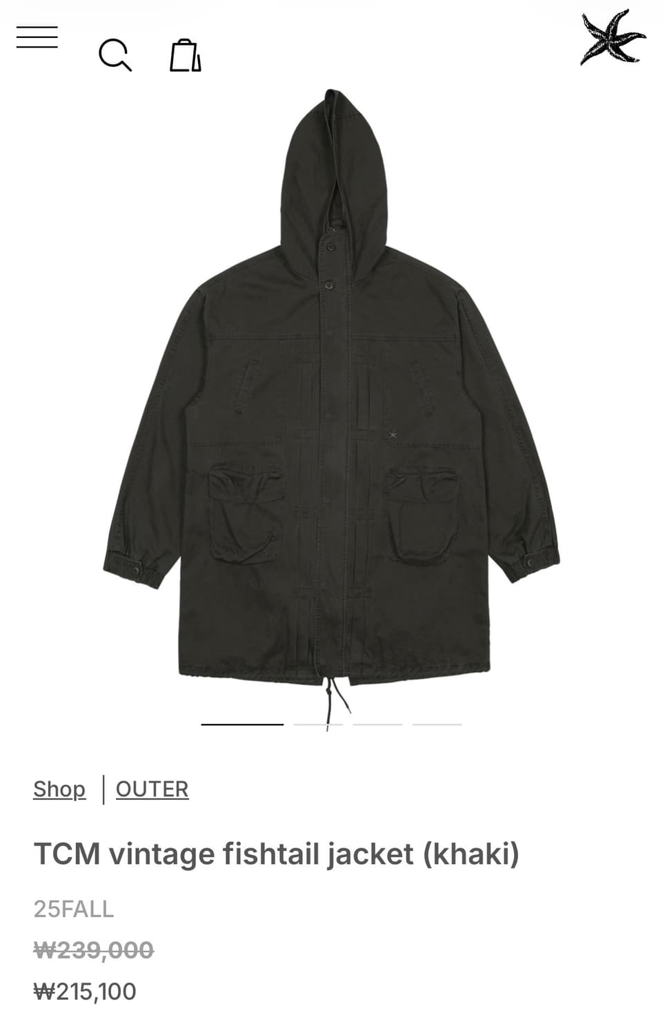 더콜디스트모먼트 vintage fishtail jacket 상품이미지1