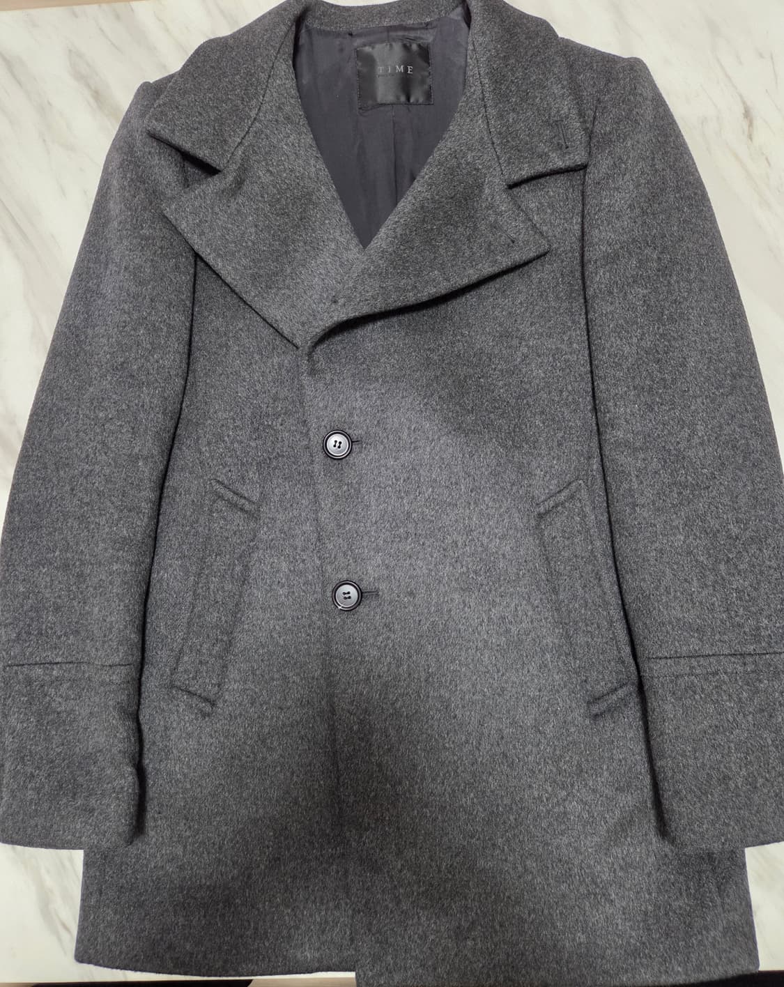 타임옴므 캐시미어 하이넥 하프 코트 상품이미지2