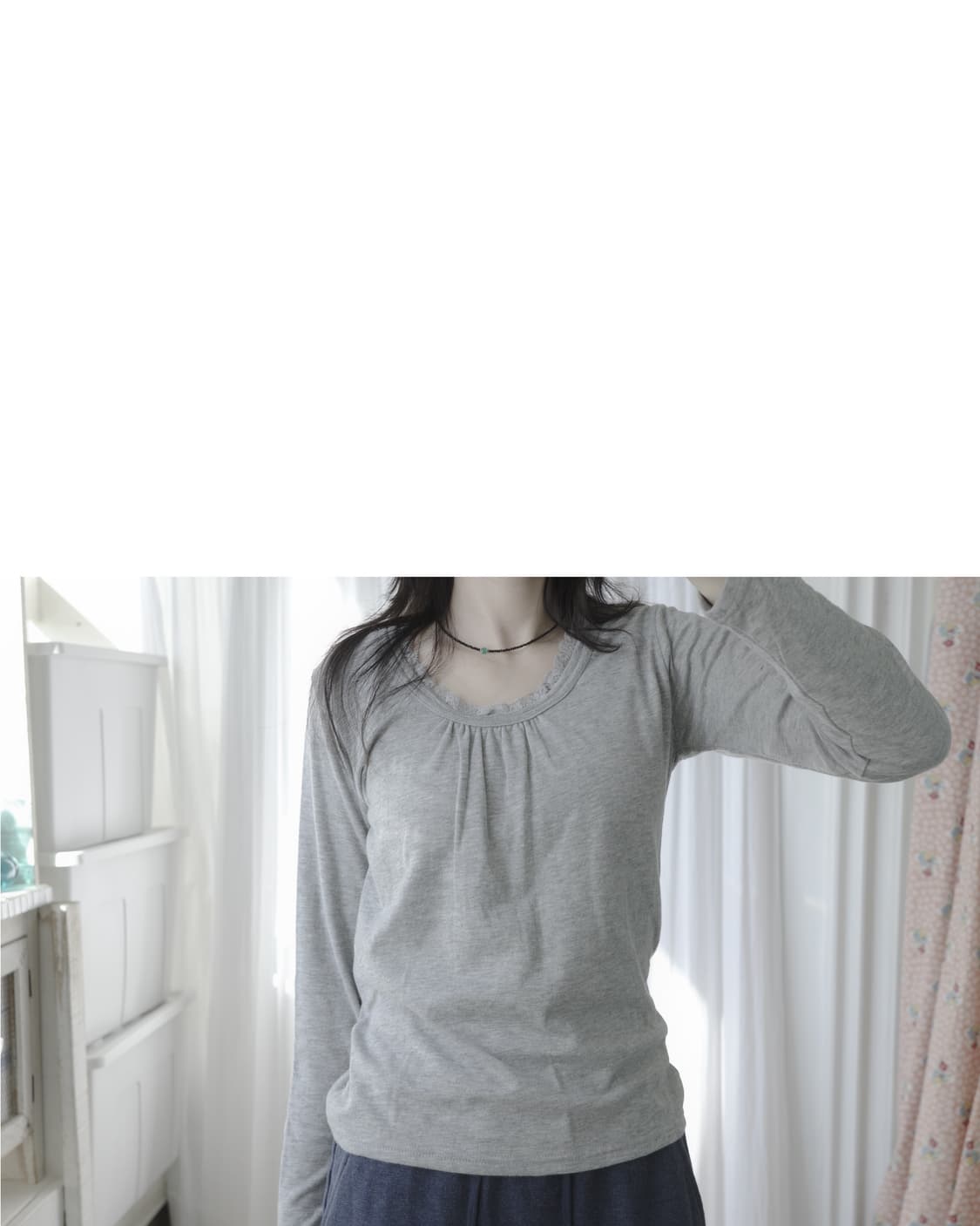 Grey lace t-shirts 상품이미지4