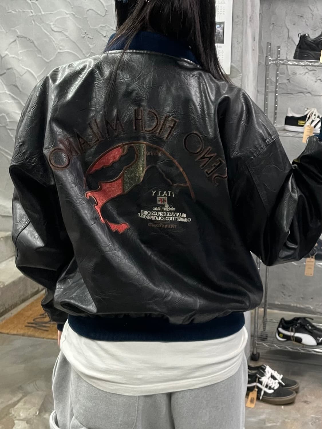 빈티지 레더 봄버 자켓 상품이미지8