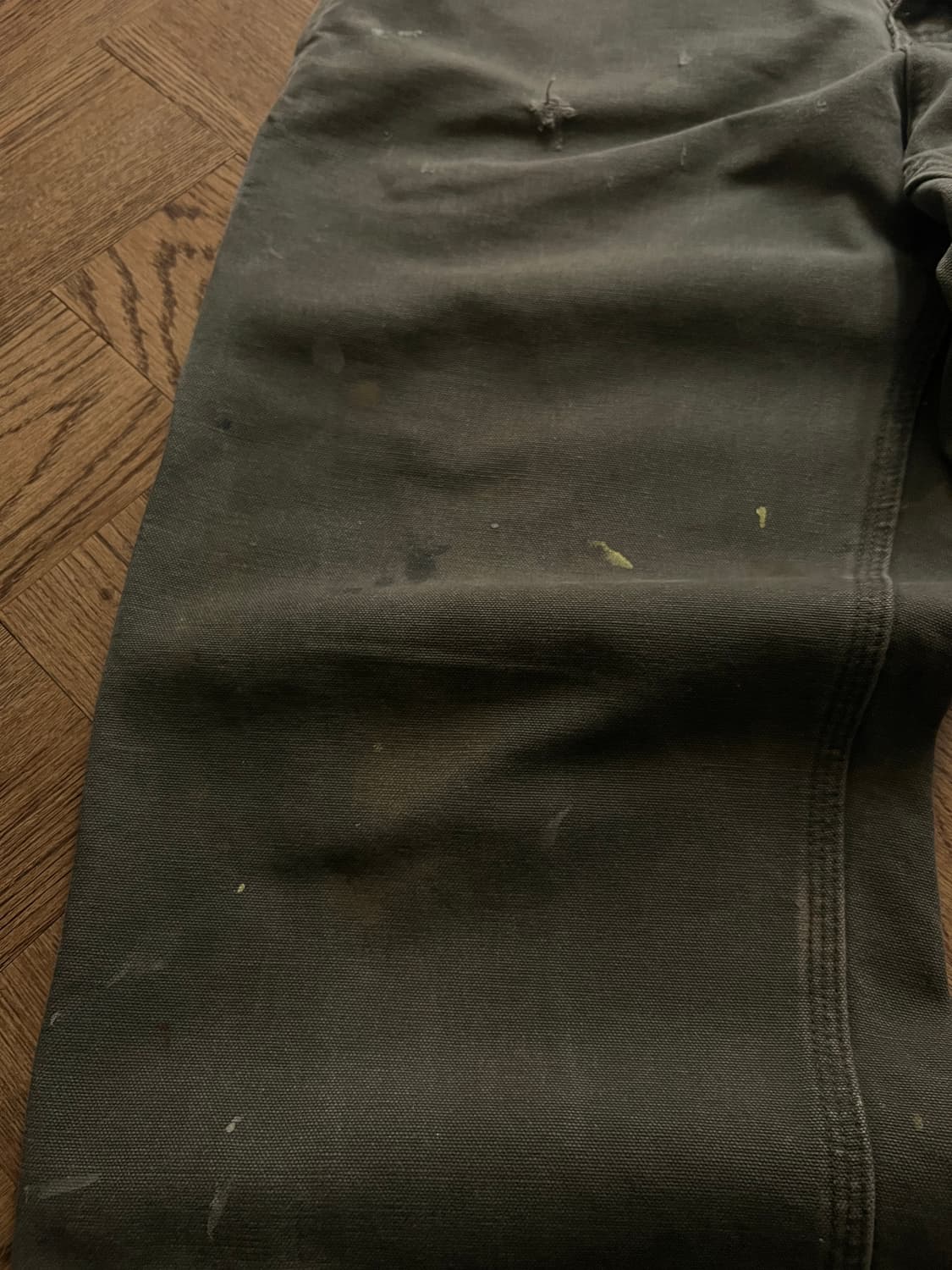 [31]칼하트 USA 빈티지 페인팅 모스그린 카펜터 워크 팬츠 M6 상품이미지4