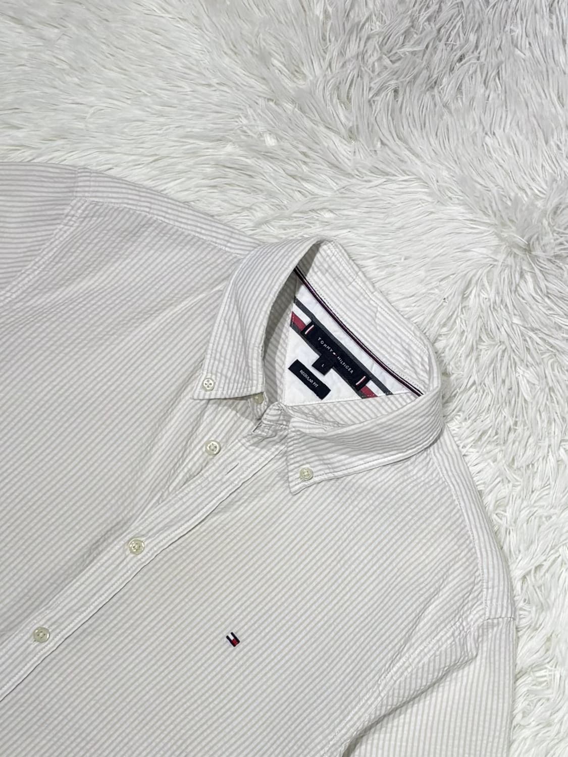 타미힐피거 스몰로고 스트라이프 반팔 셔츠 상품이미지4