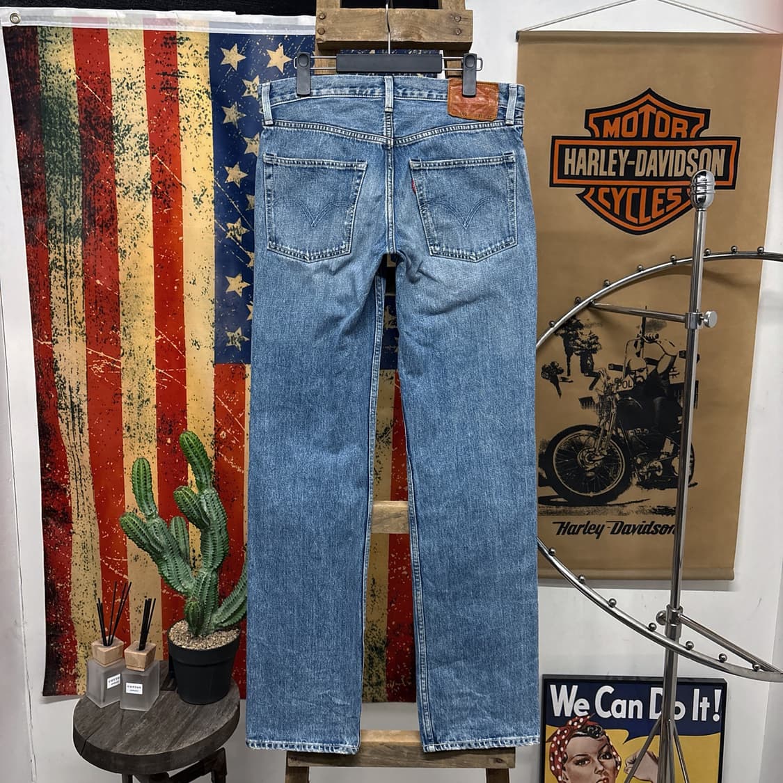 00s 리바이스 502 레더패치 빈티지페이딩 데님팬츠 N568 상품이미지2