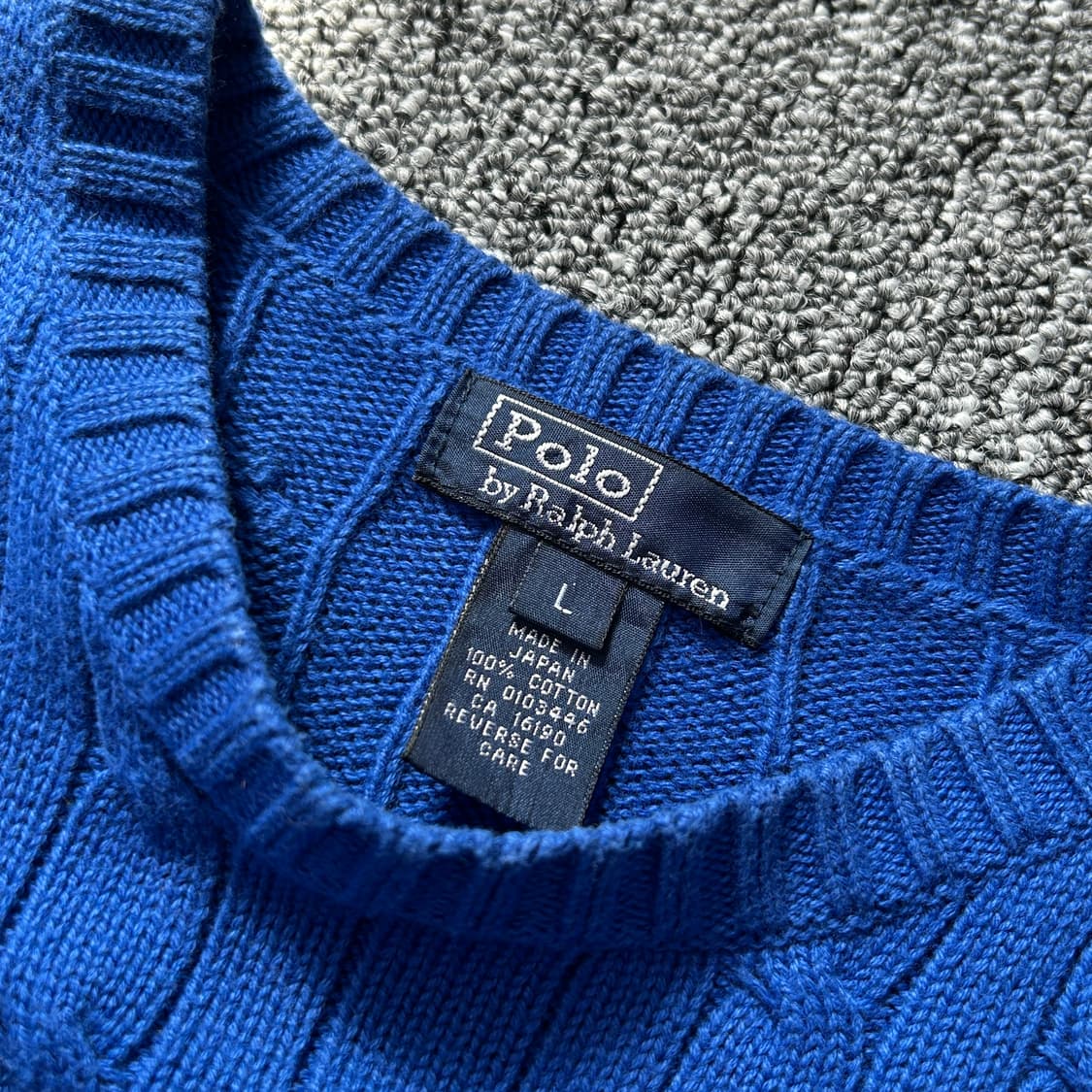 폴로 랄프로렌 블루 코튼 케이블 니트  상품이미지6