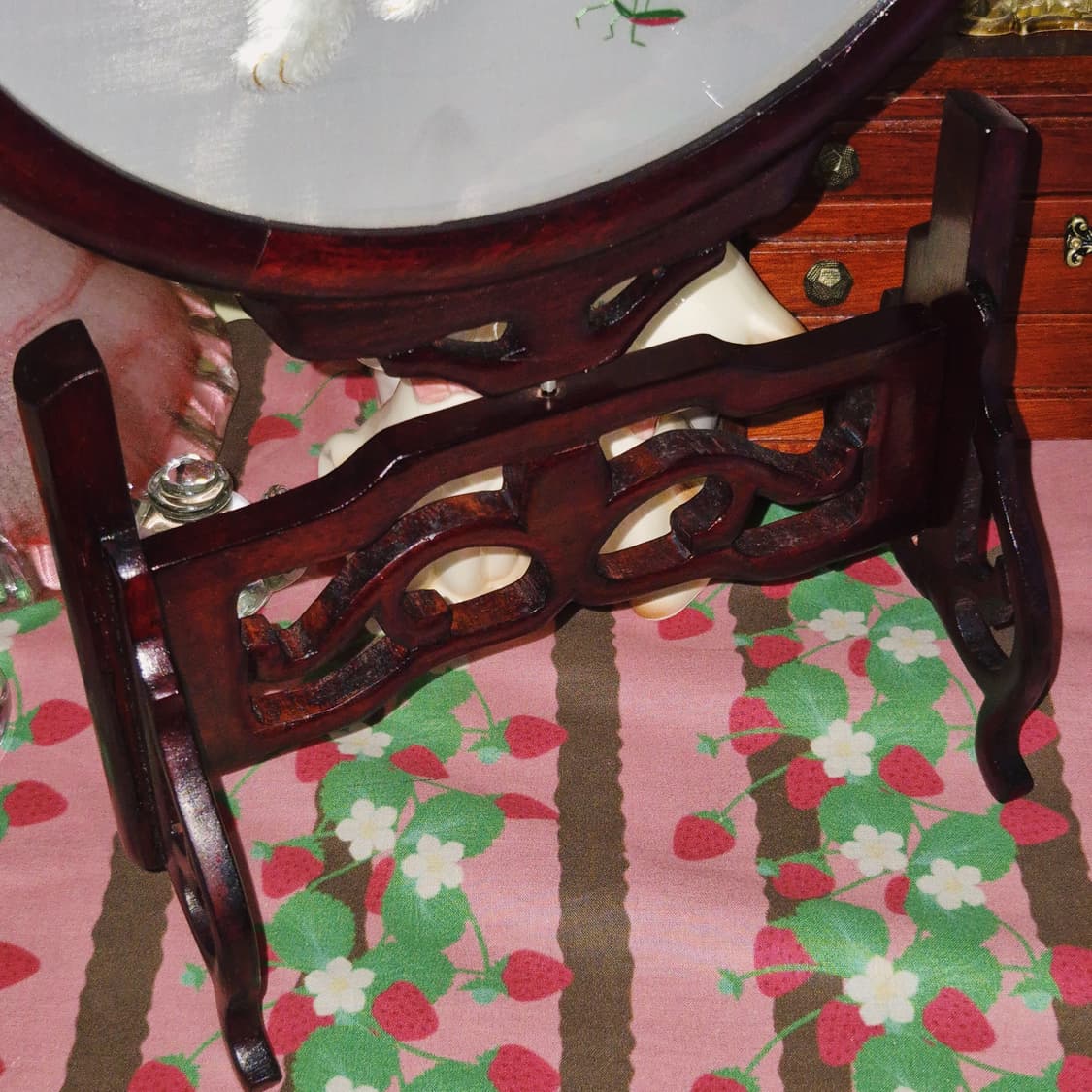 70s 쑤저우 오리엔탈 자수 고양이 우드 장식 상품이미지8