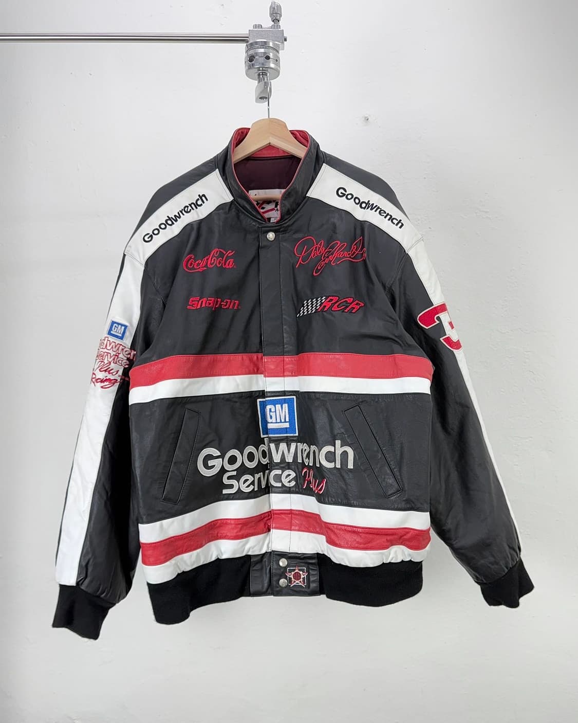 체이스 어센틱 90s 나스카 데일 레이싱 레더 자켓 상품이미지1