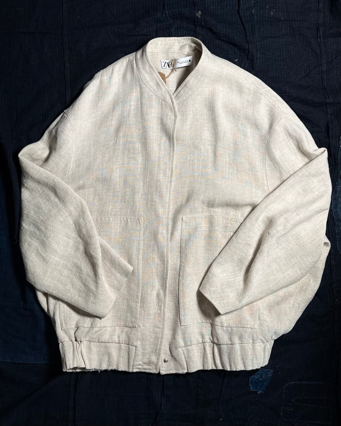 Zara 오버사이즈 린넨 블랜드 봄버 자켓 S 상품이미지1