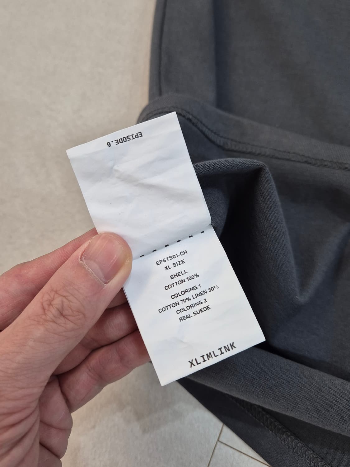 XLIM EP.6 01 T-SHIRT CHARCOAL XL 상품이미지4