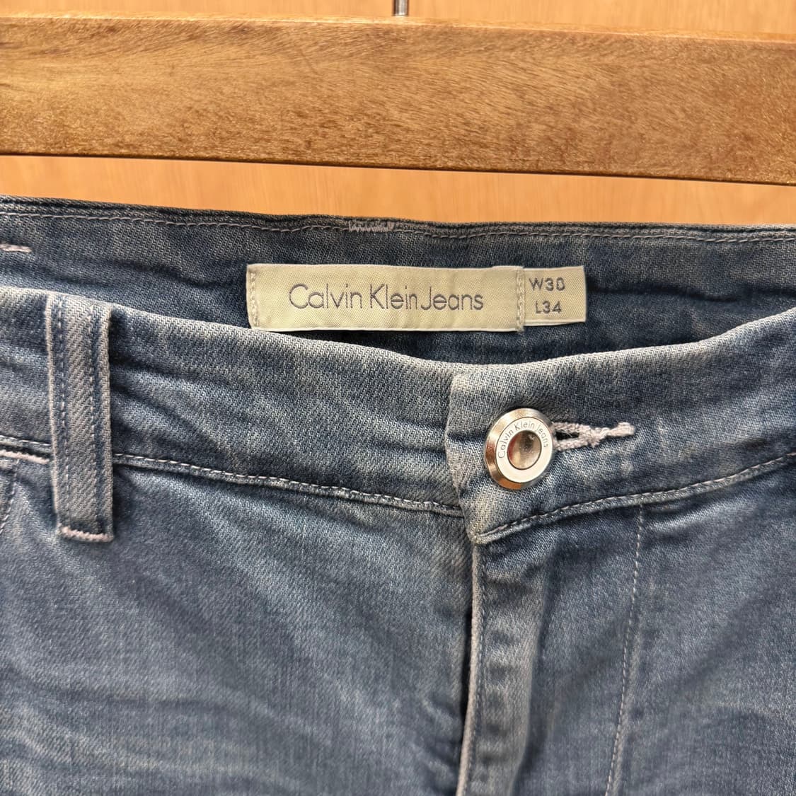 캘빈 클라인 진스 데님 팬츠 워싱 5포켓 버튼업 슬림 스트레이트핏 그레이 상품이미지7