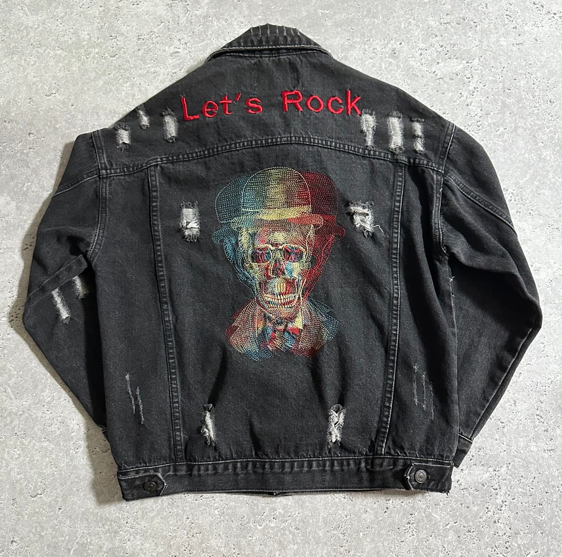 MADCOW 스컬 자수 디스트로이드 데님 자켓 /045 상품이미지3