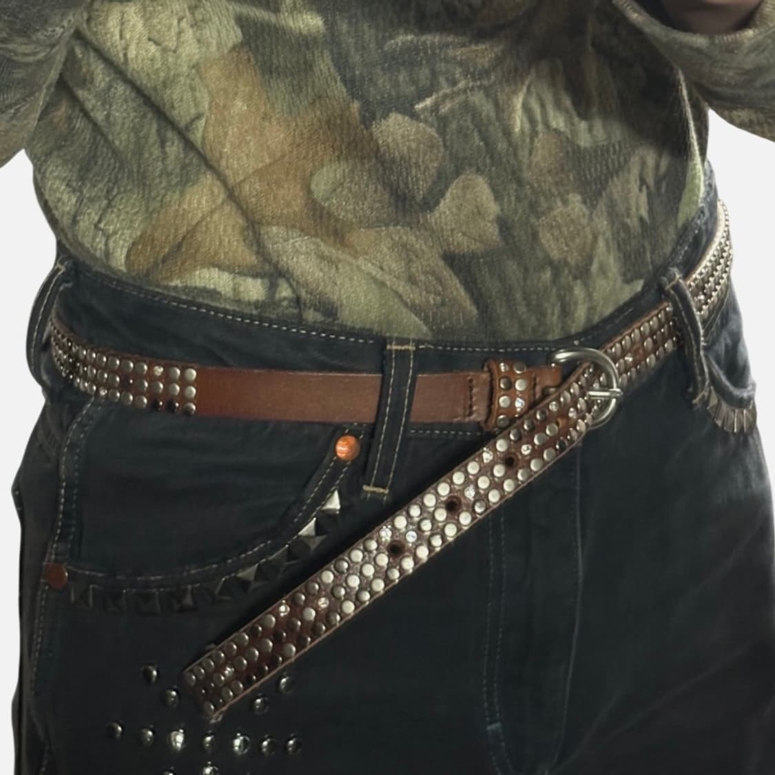 빈티지 웨스턴 스터드 벨트 상품이미지2