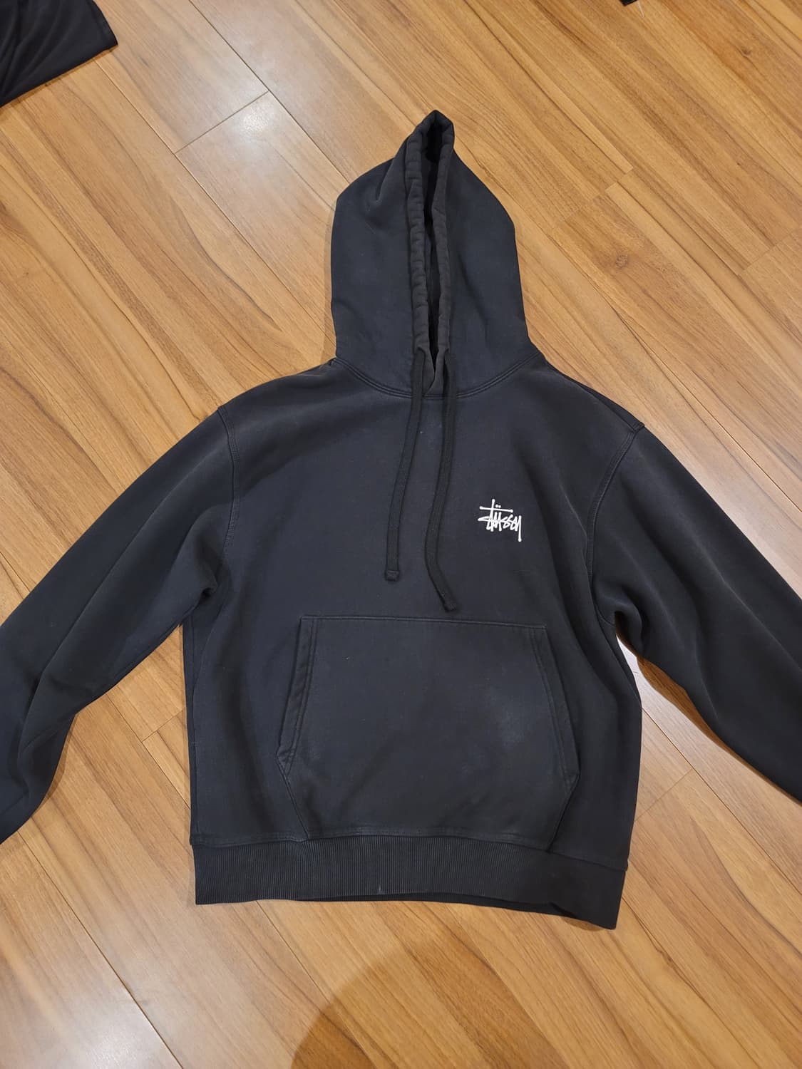 스투시 베이직 스투시 후드 블랙 상품이미지2