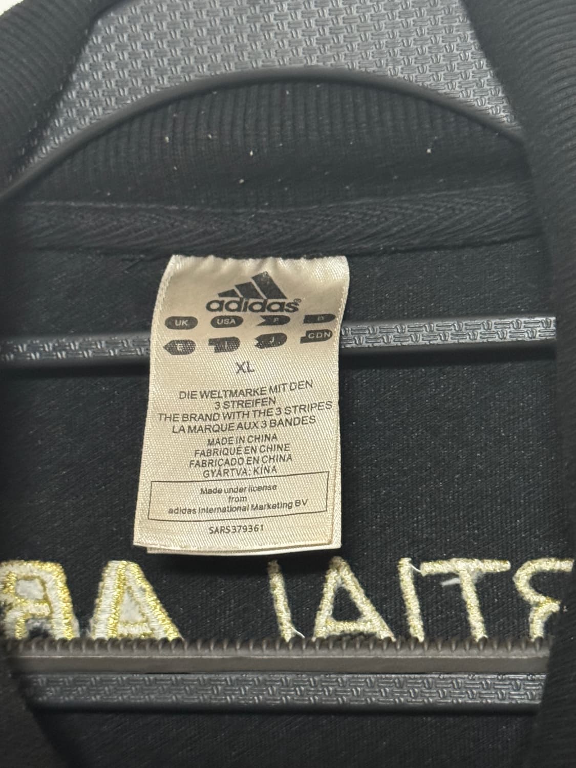 아디다스 블랙/골드 삼선 집업 XL 상품이미지2