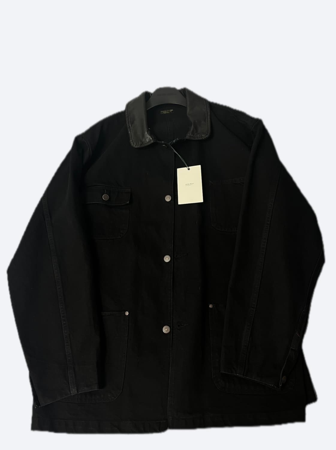 비헤비어 / 26SS 워시드 레더 카라 커버올 블랙 / 4 상품이미지2