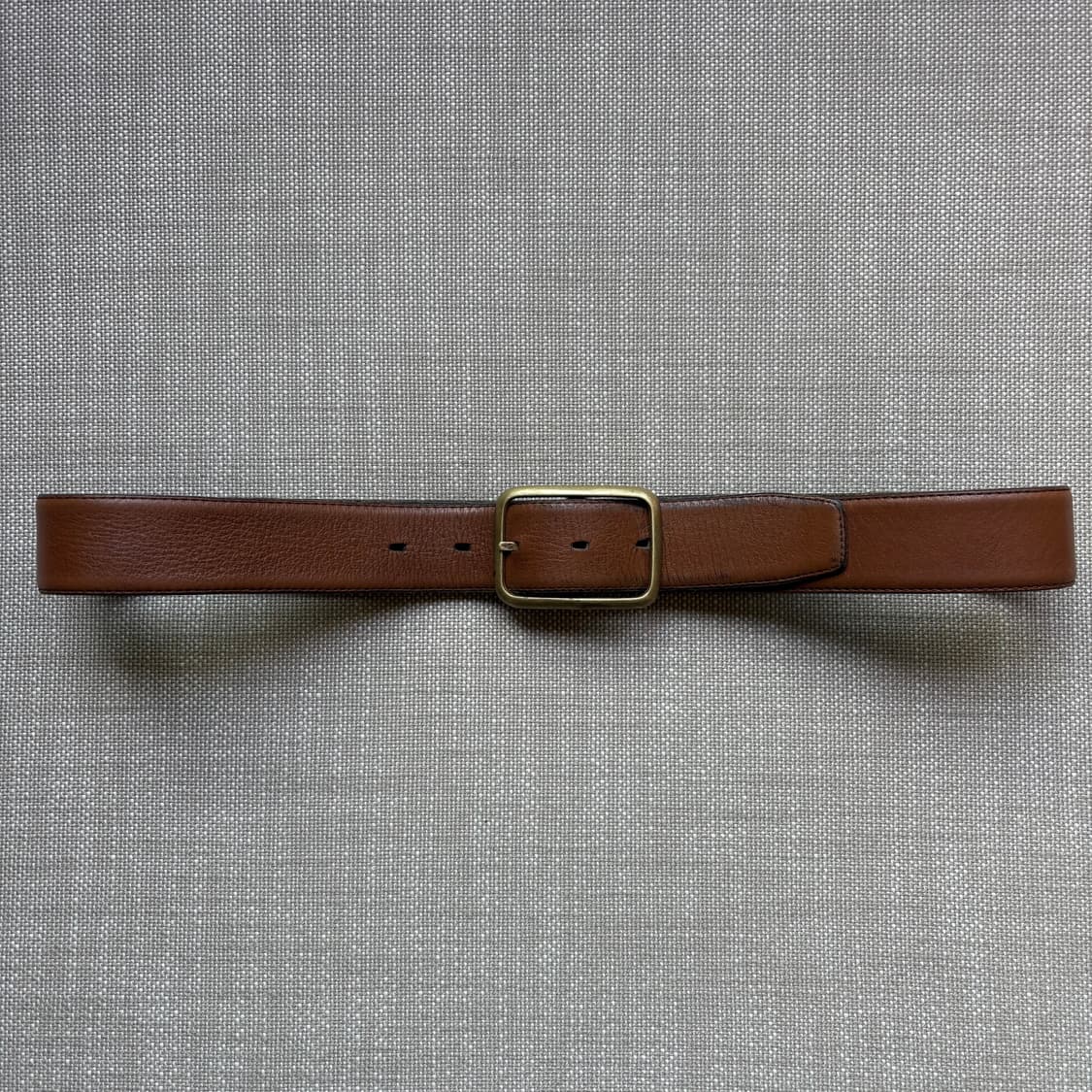 [31-32] 90s USA 카멜브라운 레더 솔리드 브라스 버클 벨트 상품이미지2