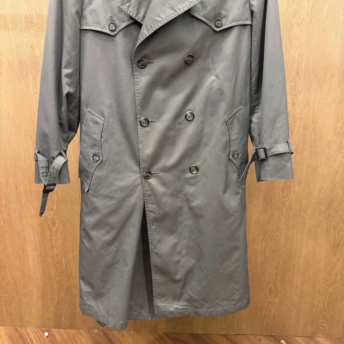 크리스찬 디올 더블 브레스티드 울 트렌치 코트 허리 벨트 디테일 그레이 상품이미지5