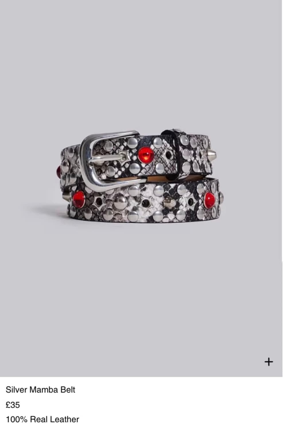 제이디드 런던 jaded london silver mamba belt 상품이미지2
