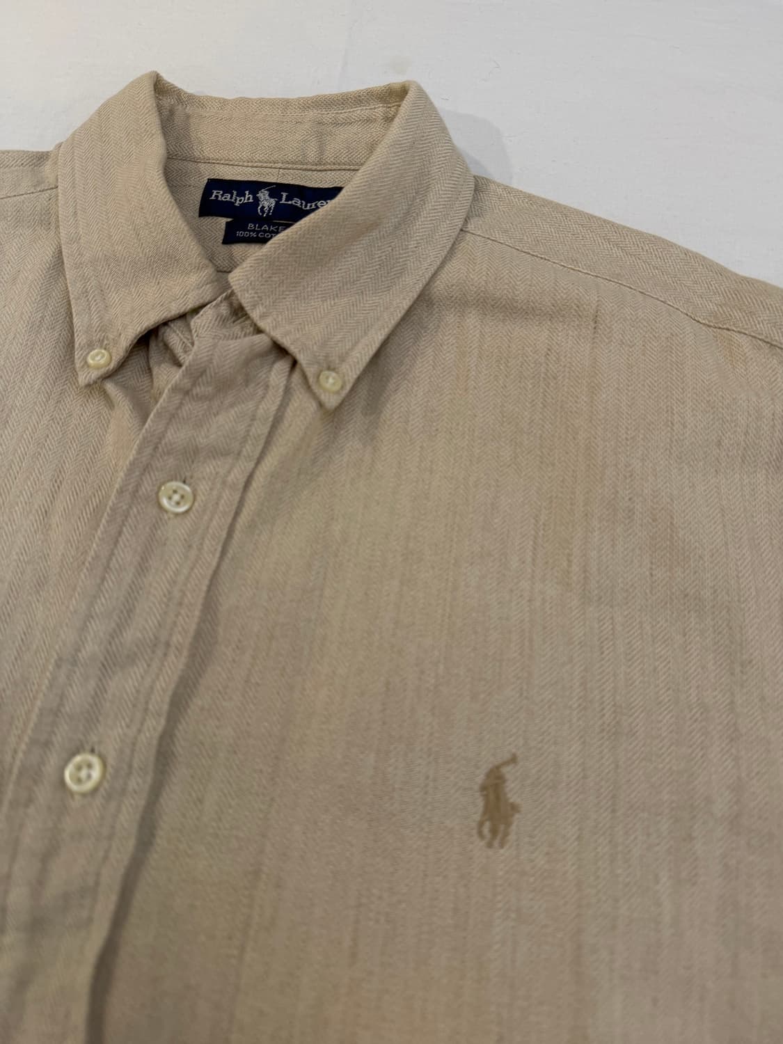 폴로 랄프로렌 해링본패턴 코튼 셔츠 베이지 상품이미지2