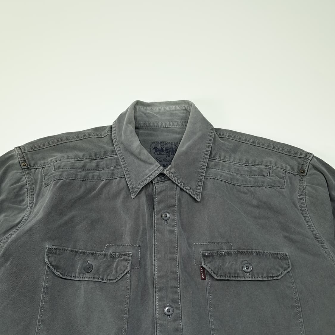 CL926 M 리바이스s 빈티지 워싱 차콜 긴팔 데님 워크 셔츠 상품이미지2