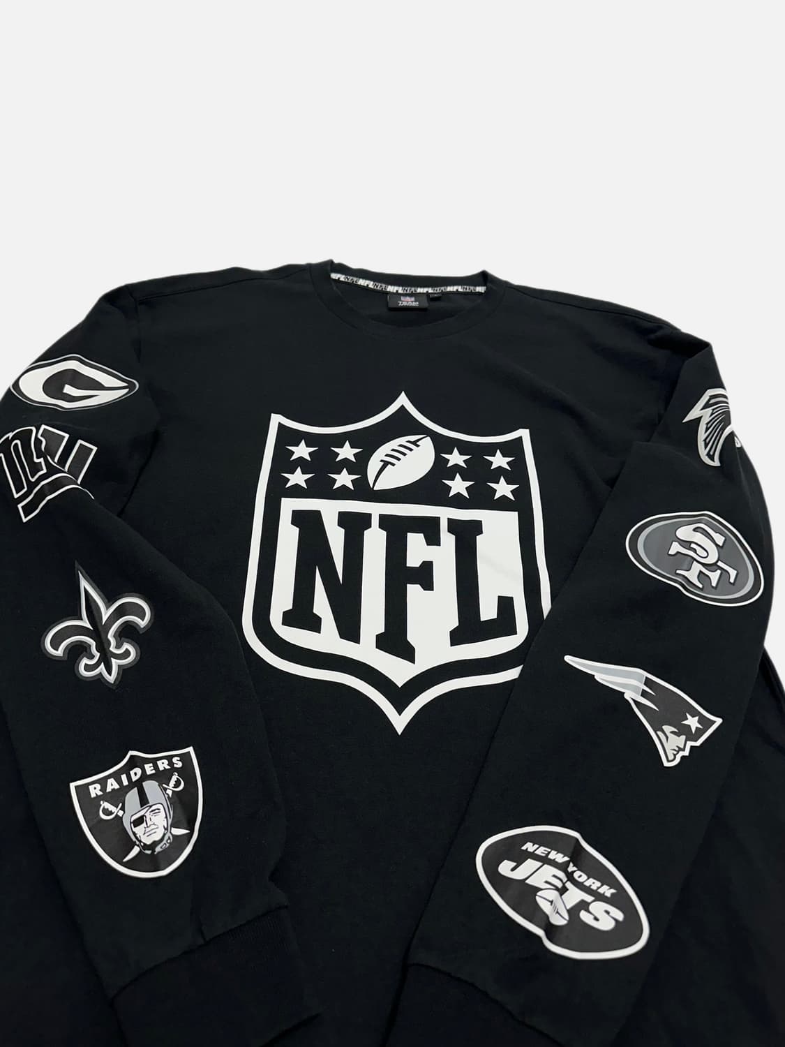 NFL 팀 로고 롱슬리브 긴팔티셔츠 블랙 상품이미지4