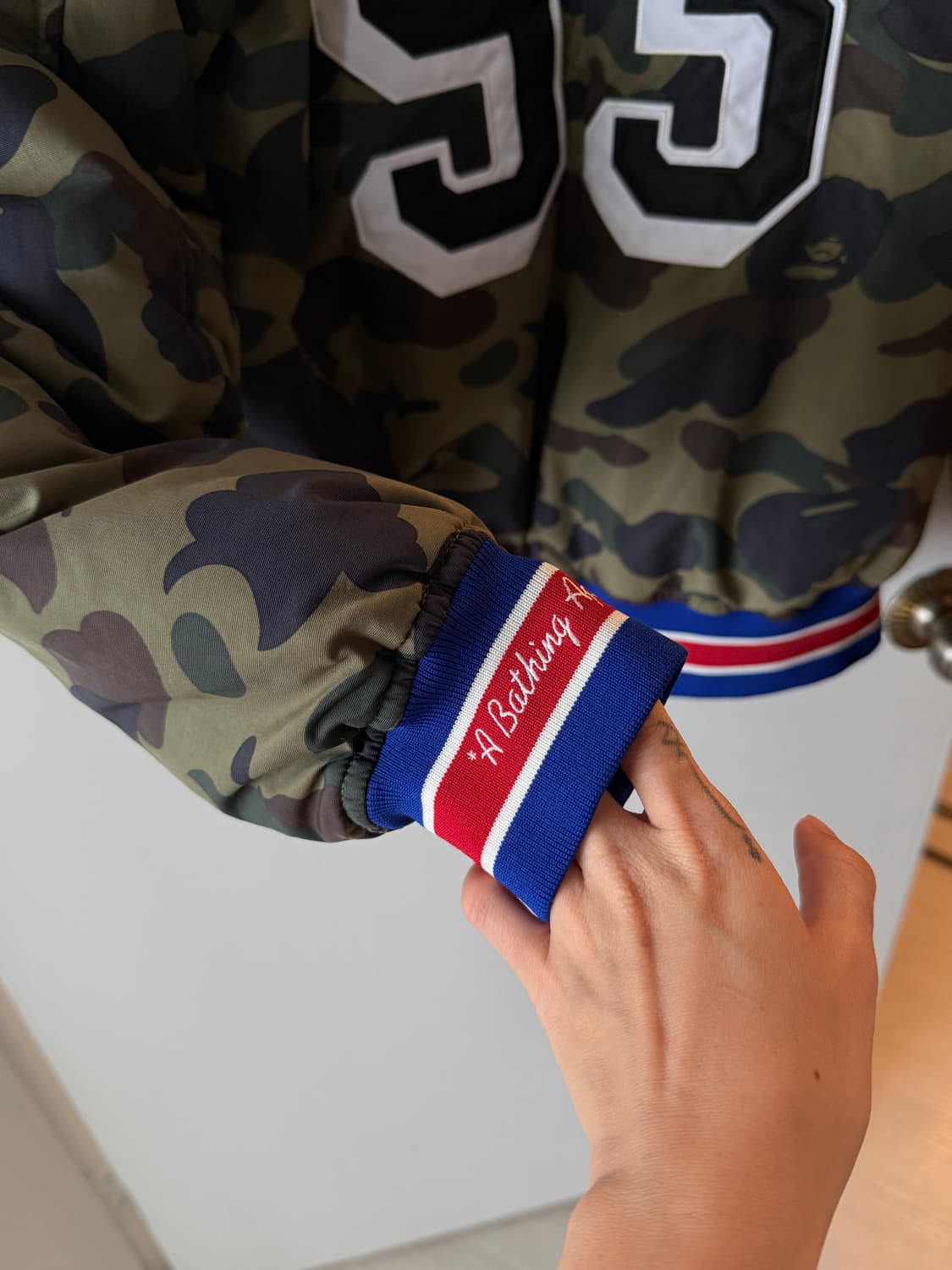 베이프 BAPE Camo Varsity Down Jacket (한정/단종 상품이미지6