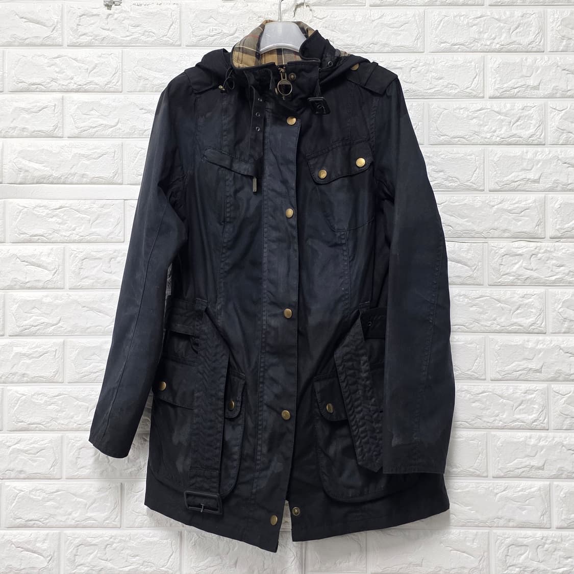 택포// 바버 후드 야상 점퍼 왁싱자켓 M 상품이미지1