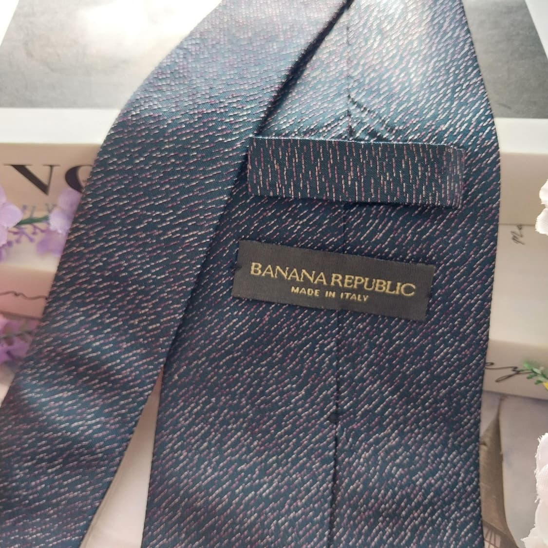 바나나 리퍼블릭 실크 네이비 패턴 넥타이 9.9cm A등급 K1303
 상품이미지6