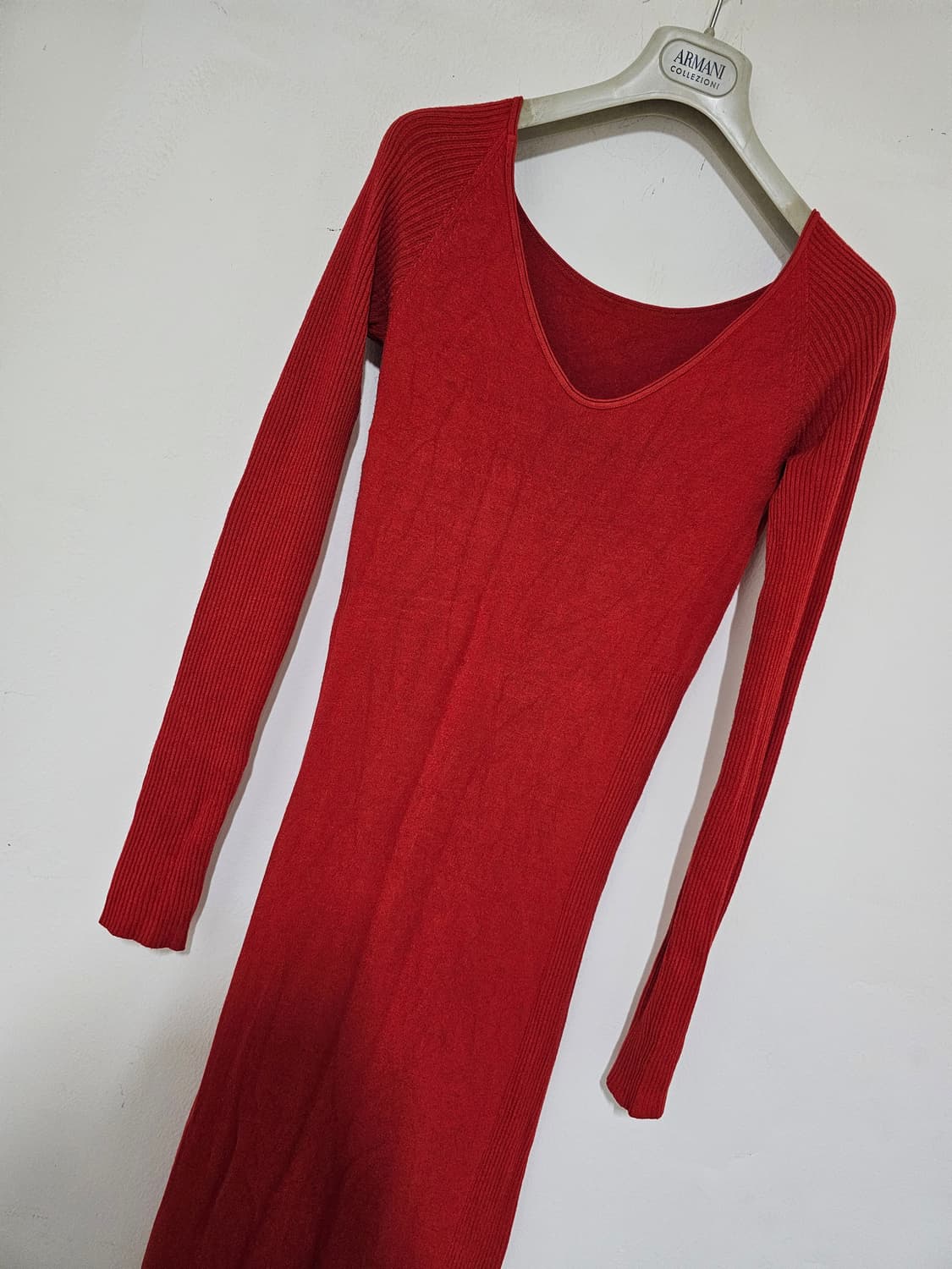 베네통  롱  니트 레드 타이트한 원피스  44-55 상품이미지1