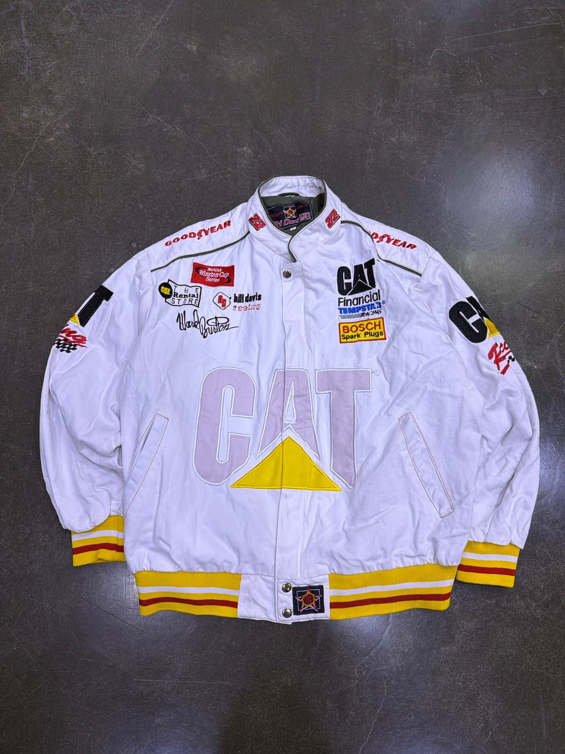 나스카 올드스쿨 CAT 스폰서 자수 패치 코튼 레이싱 자켓 L 상품이미지1