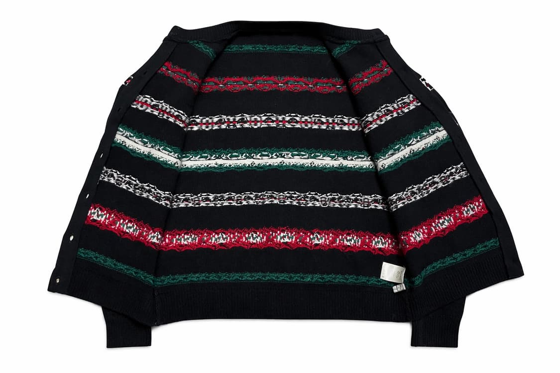 JPN 일본 빈티지 노르딕 페어아일 보헤미안 패턴 울 니트 가디건 스웨터 상품이미지3