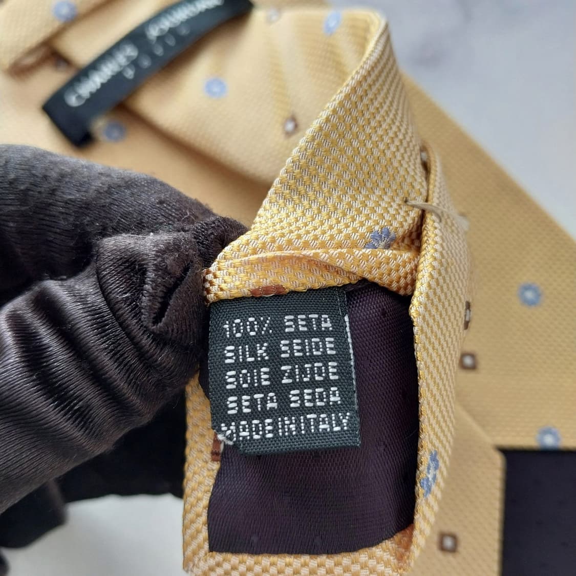 샤를 주르당 실크 베이지 미니 패턴 넥타이 9.8cm A등급 K1594
 상품이미지10