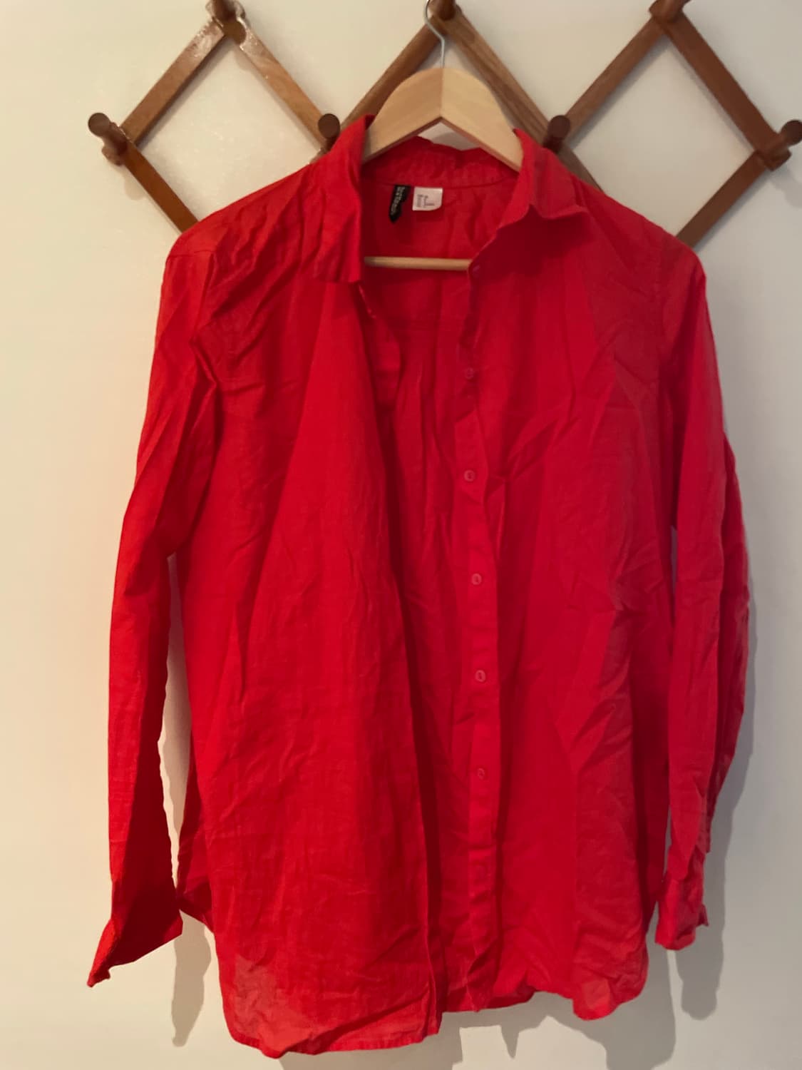 H&M Linen Blend Red Shirts 상품이미지1
