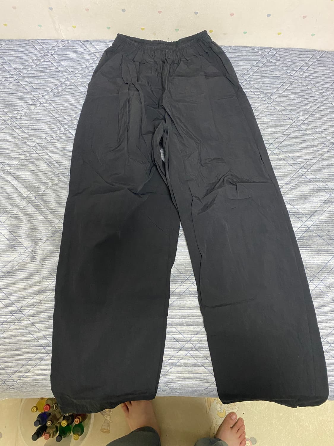 슬로우 레코드 하우스 나일론 팬츠 블랙 S 상품이미지1