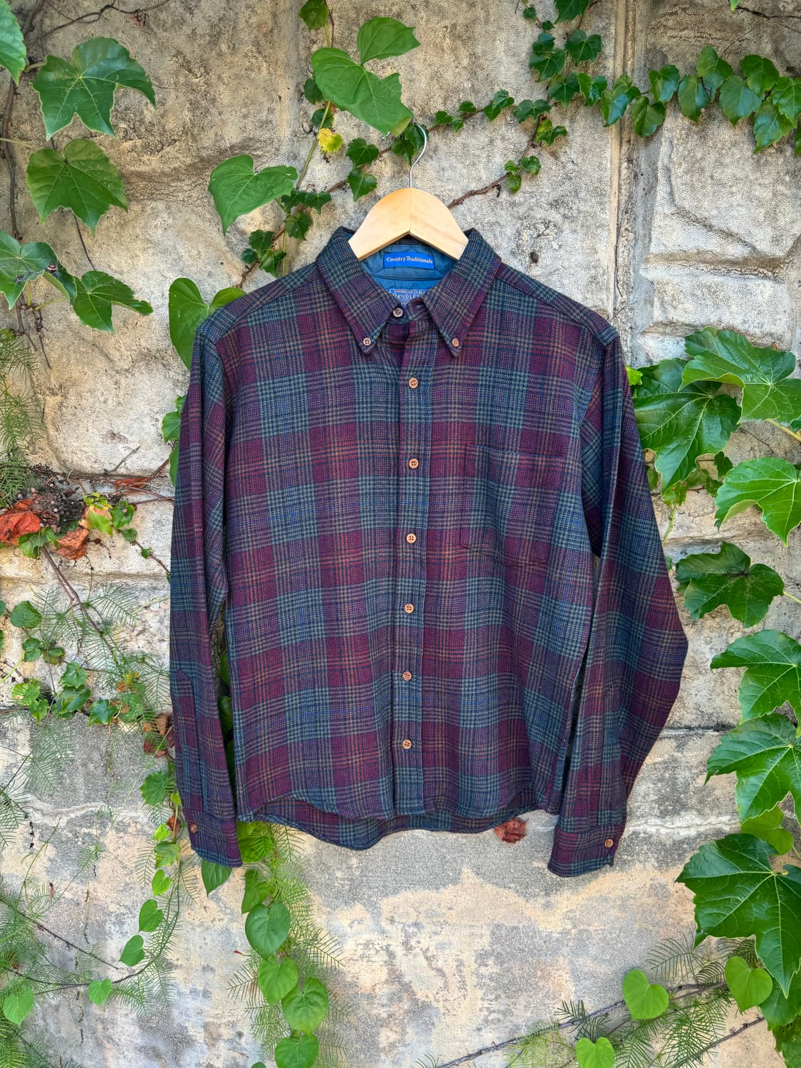 80s pendleton 펜들턴 울 체크 클래식 플란넬 셔츠 M 상품이미지1