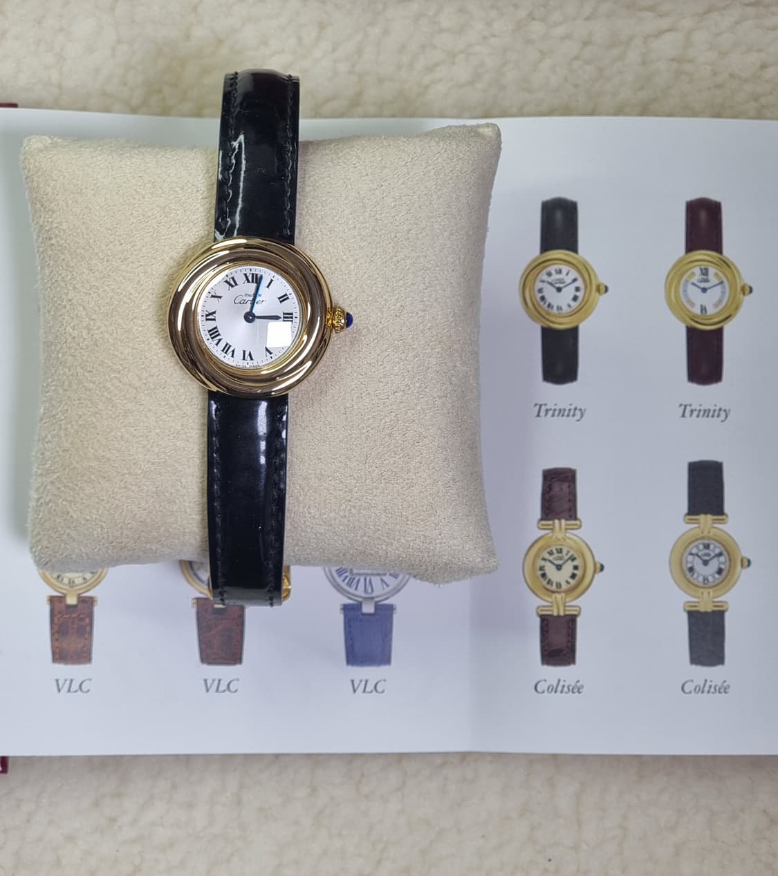 까르띠에 머스트 트리니티 선레이 실버다이얼 디버클 여성시계 99년 상품이미지4