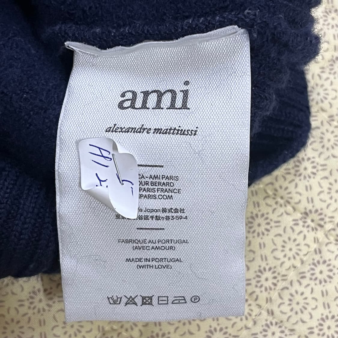 [M]아미 파리스 빅하트로고 네이비 니트 상품이미지4