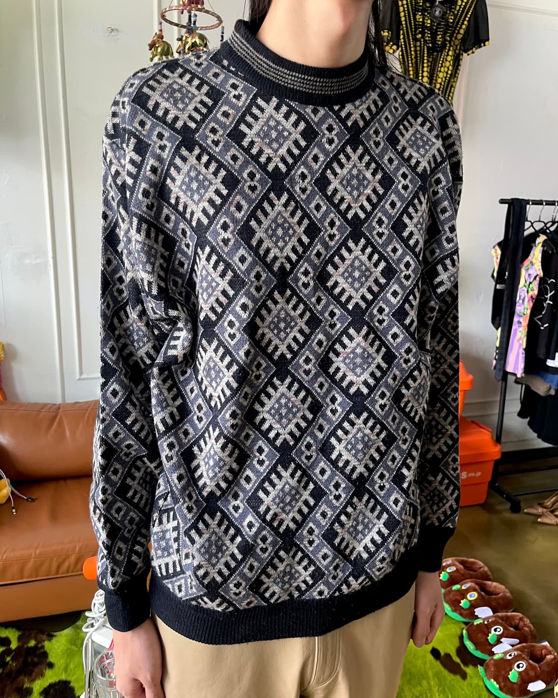 -90s Jpn Antic Pattern Old Knit Sweater 상품이미지2