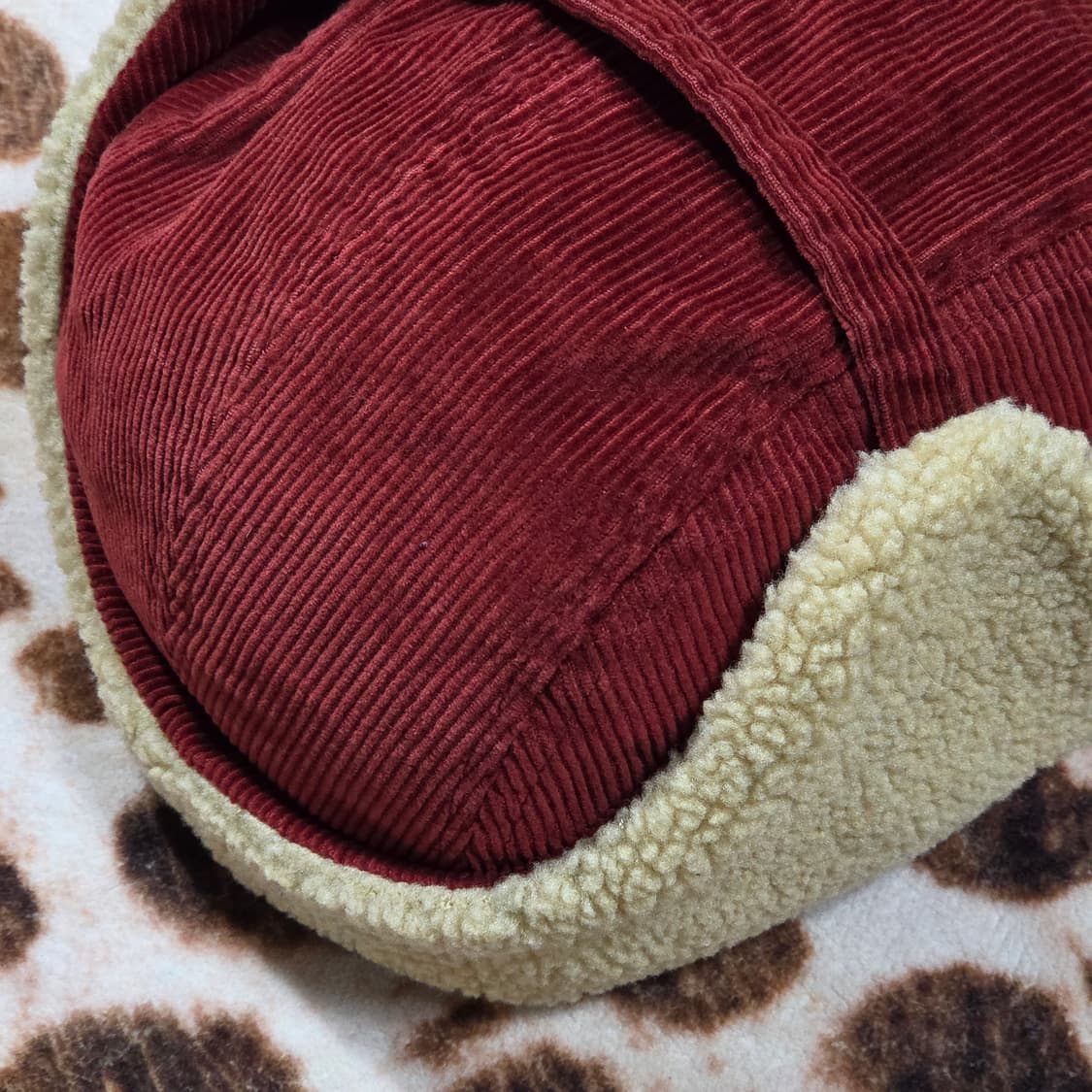 빈티지 레드 코듀로이 군밤 모자 트루퍼햇 상품이미지5