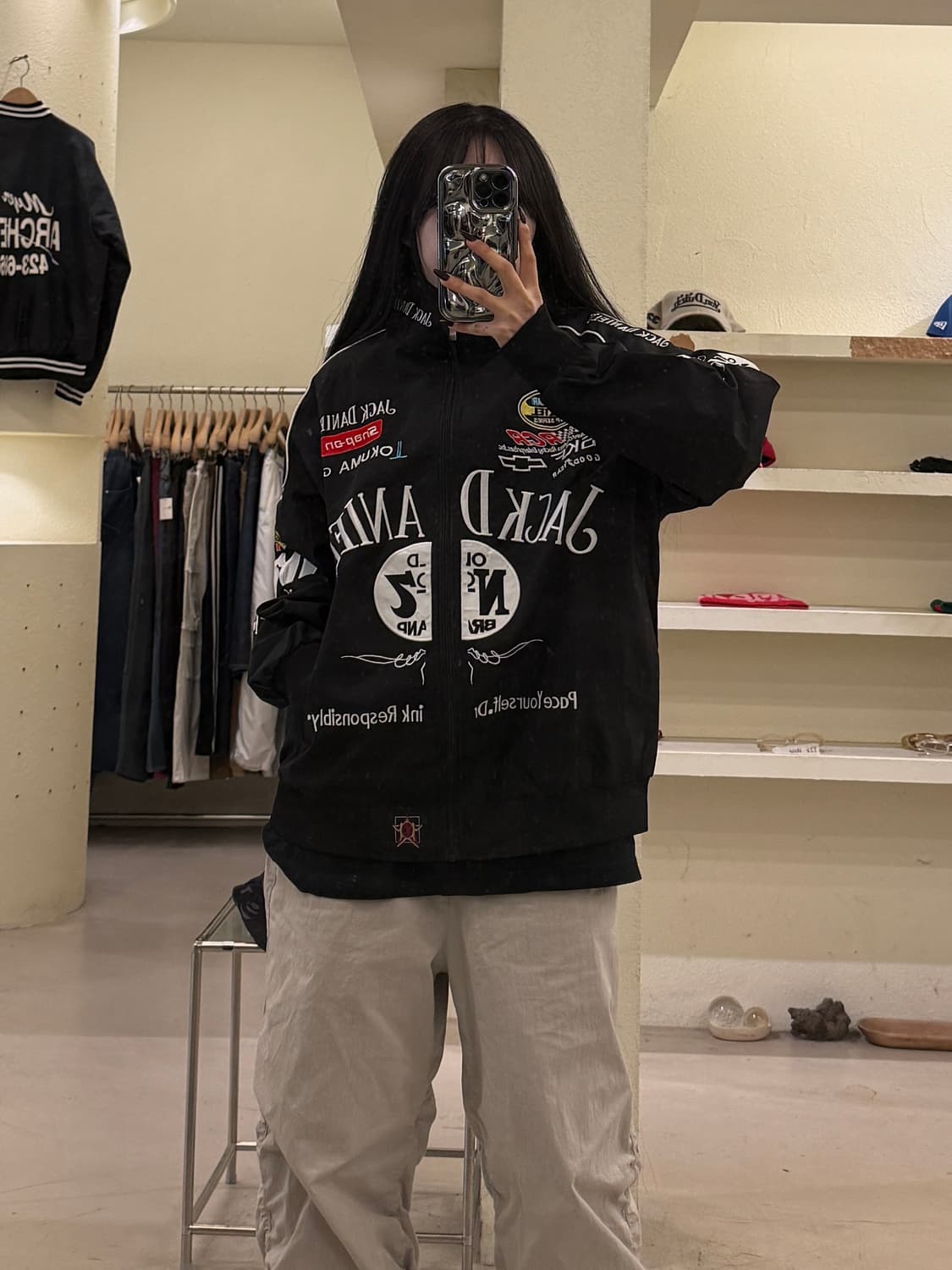 JH디자인 잭다니엘스 레이싱 자켓 블랙 U1638 상품이미지1