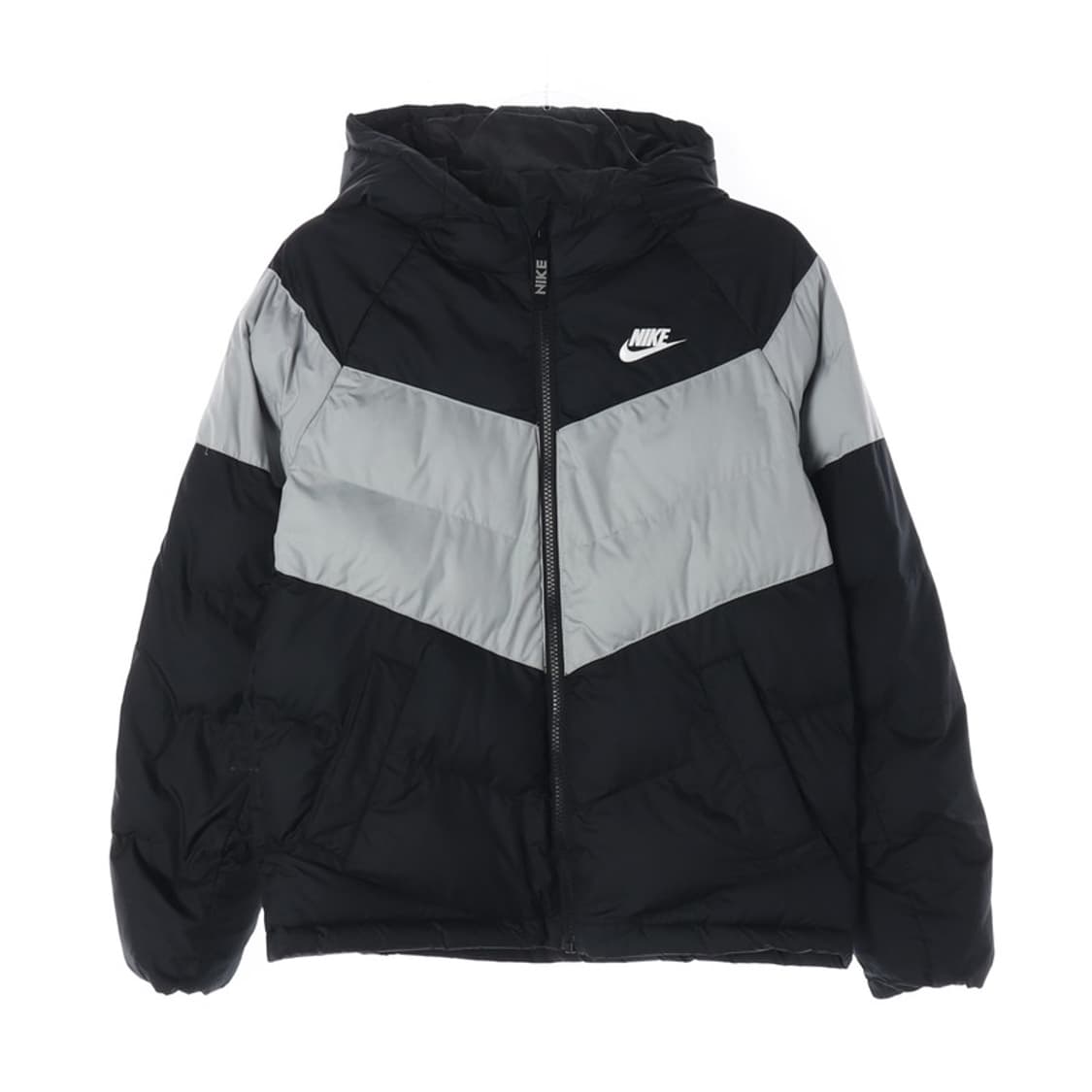 나이키 블랙 그레이 컬러블록 패딩 L 상품이미지1