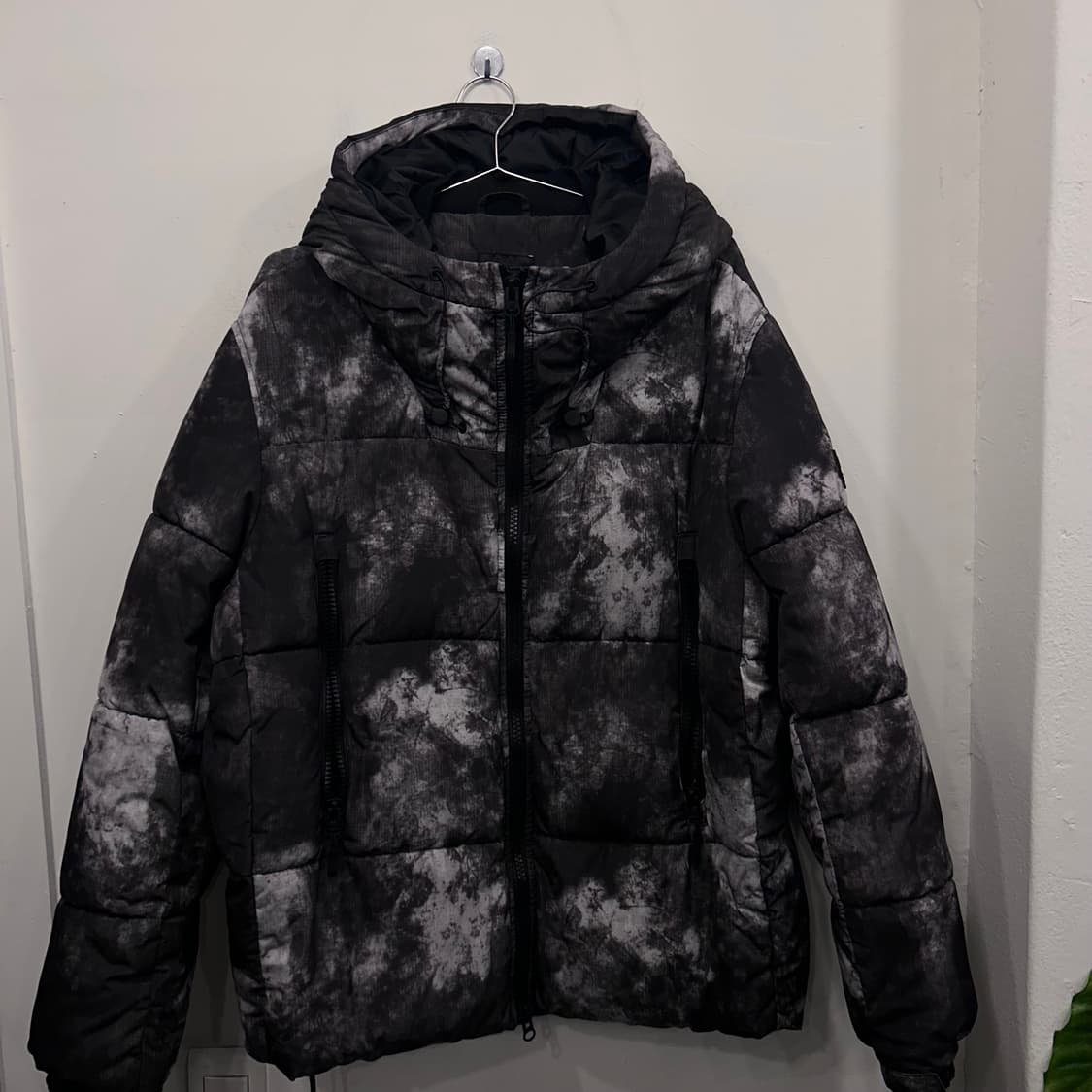 자라 데님웨어 나염 패턴 후드 푸퍼 패딩 상품이미지2