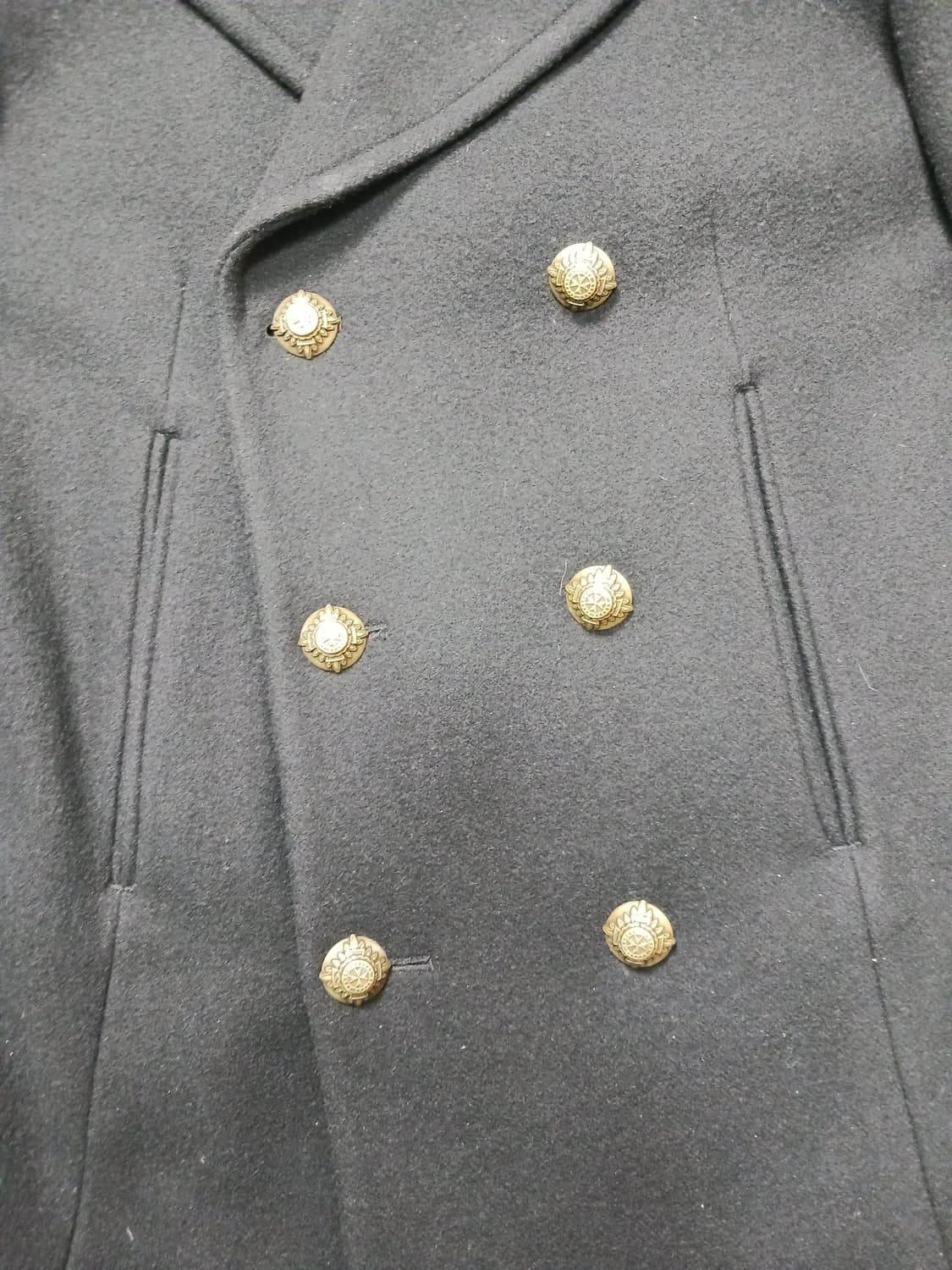 [100] 티아이포맨 울 더블 피코트 블랙 상품이미지5