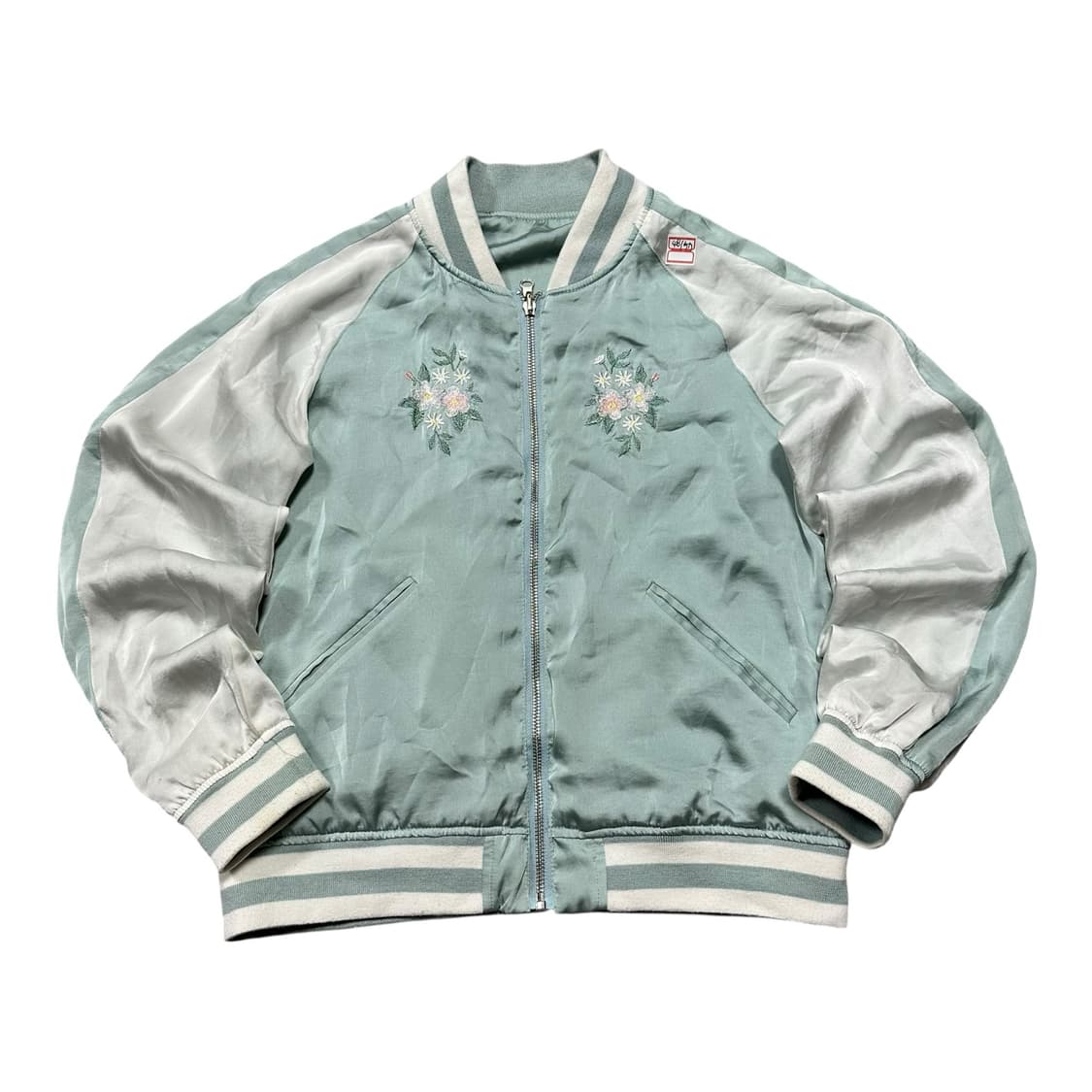 ✨ (만원 빈티지) 빈티지 꽃자수 민트 여성 스카쟌  상품이미지1